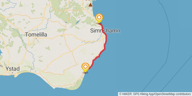 Skåneleden Trail stage 29 Map