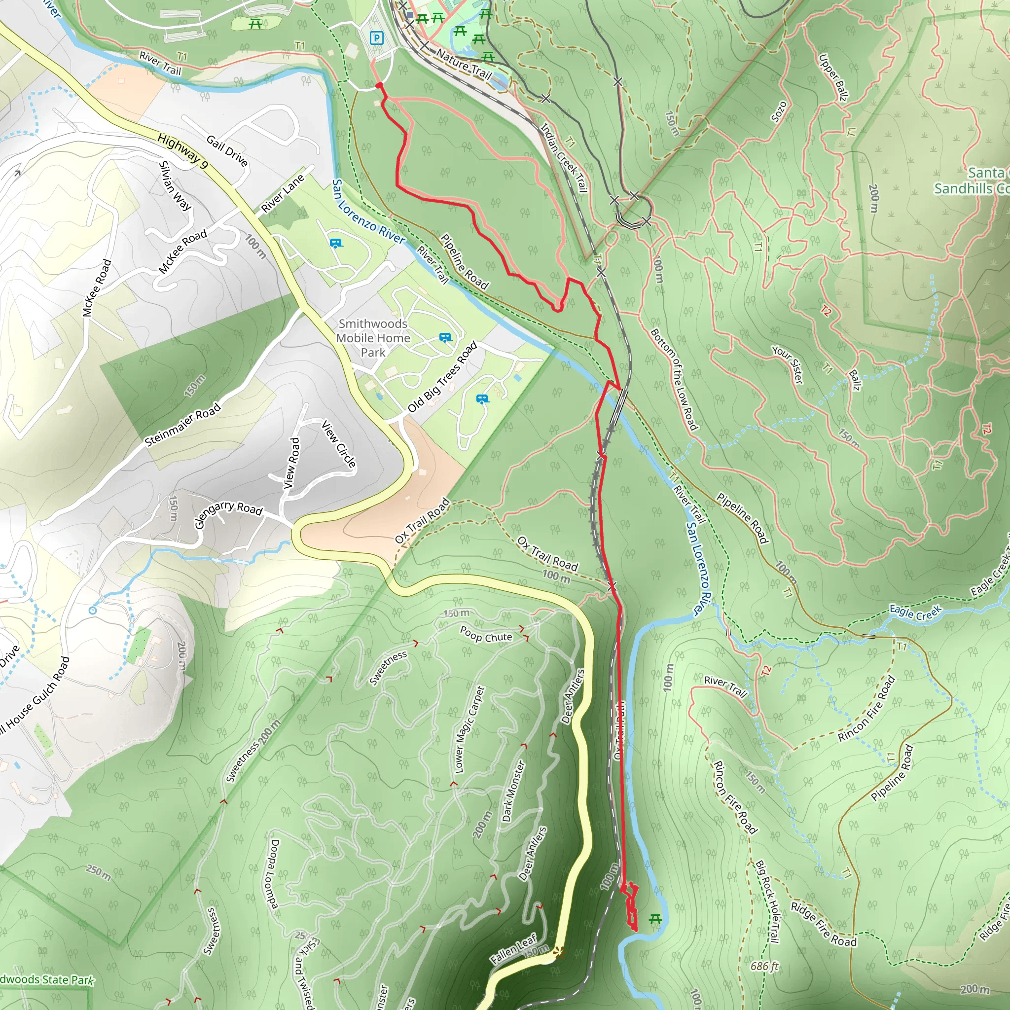 River Grove and Ox Trail mobile static map