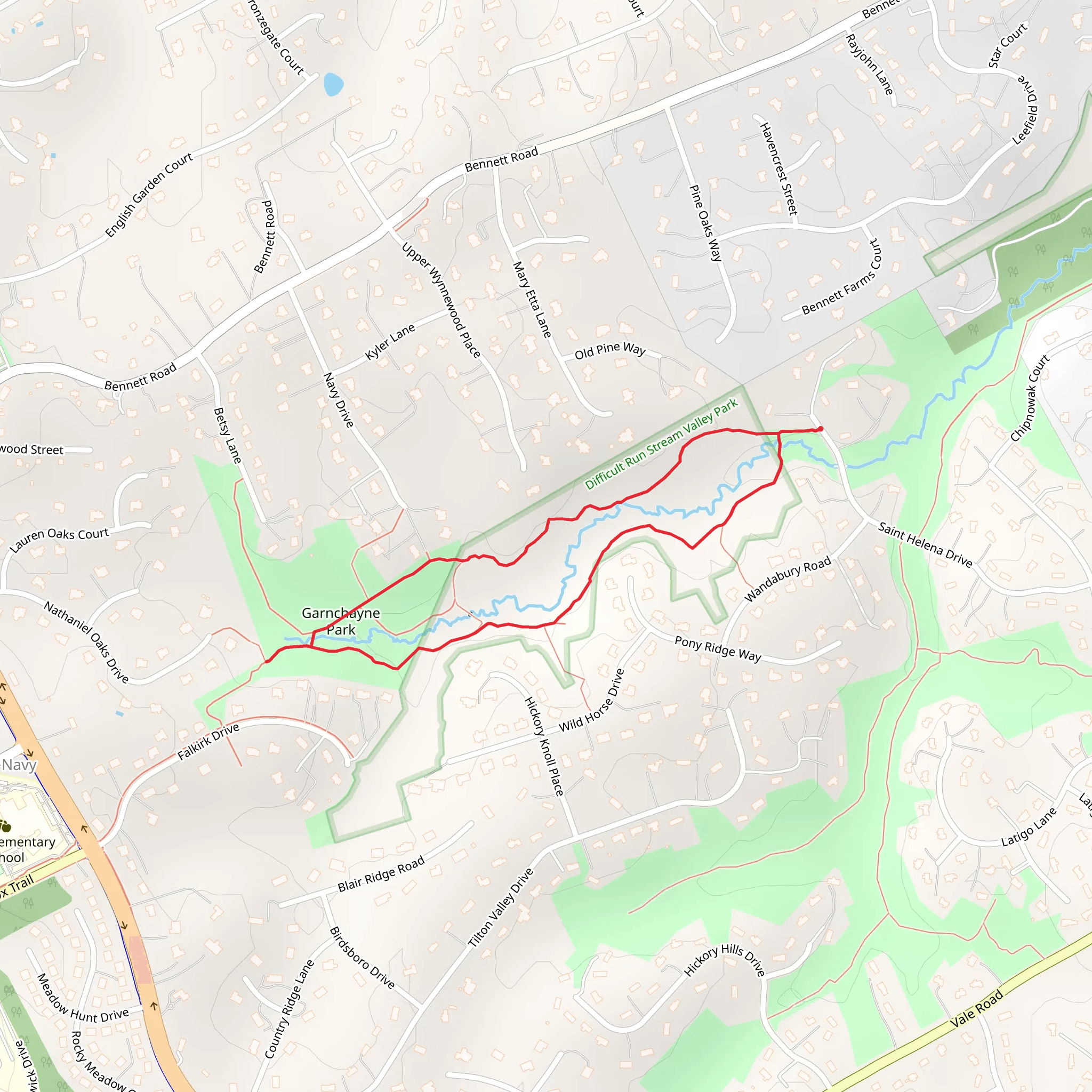 Garnchayne Park Loop East mobile static map
