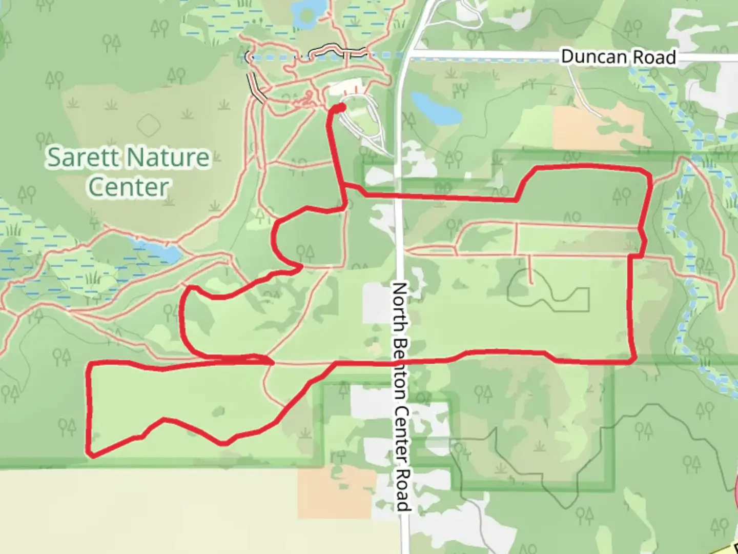 An image depicting the trail Upland, Grassland and Pine Tree Loop Trail and its surrounding area.