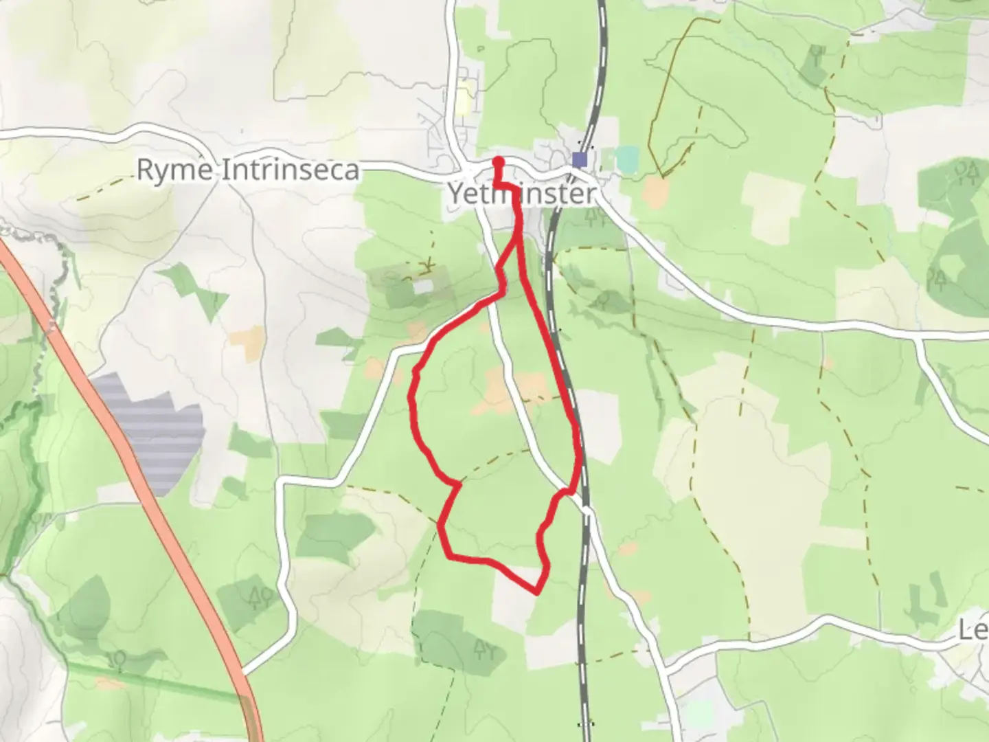 An image depicting the trail Yetminster and Macmillan Way and its surrounding area.