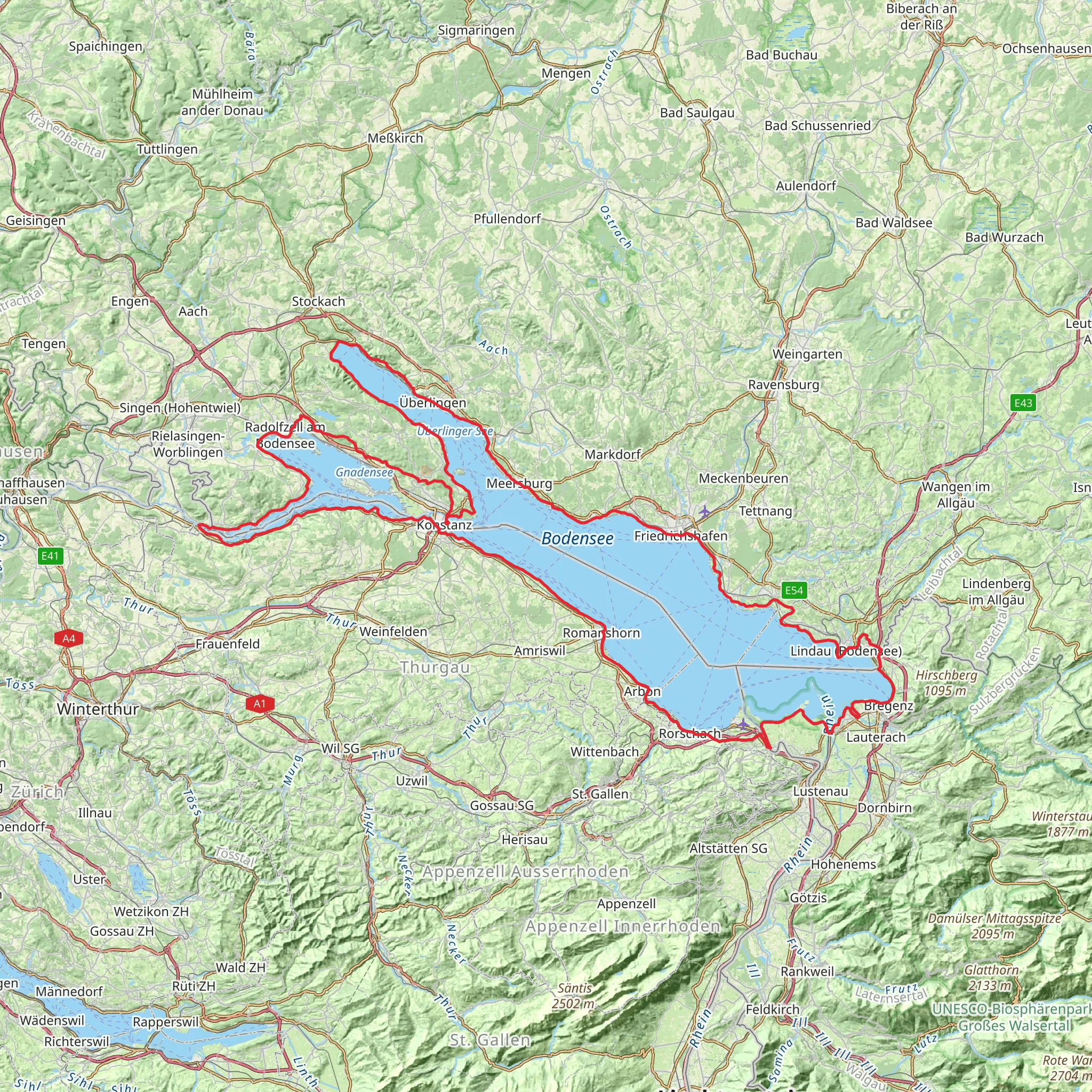 Bodensee-Rundwanderweg mobile static map