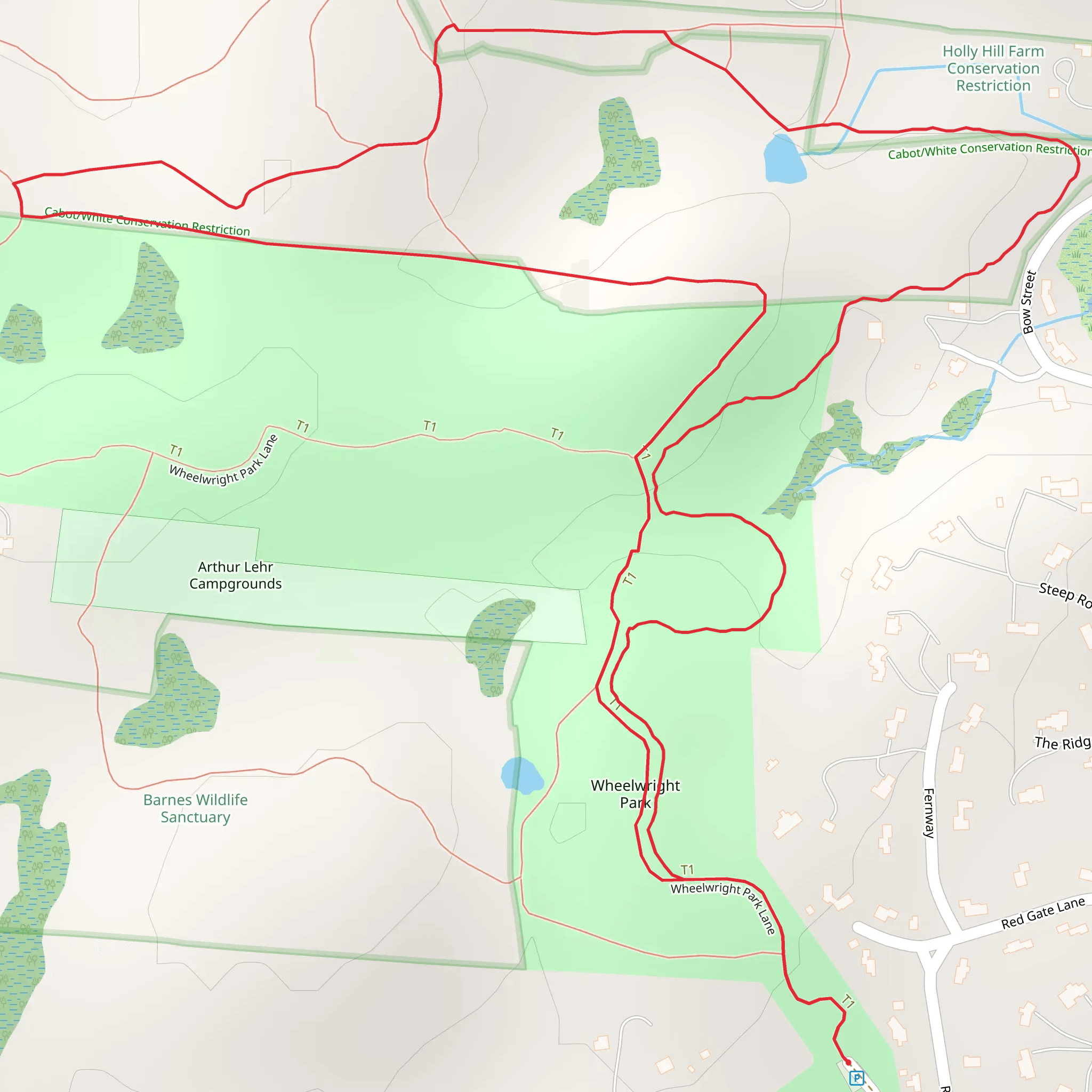 Wheelwright Park Loop mobile static map