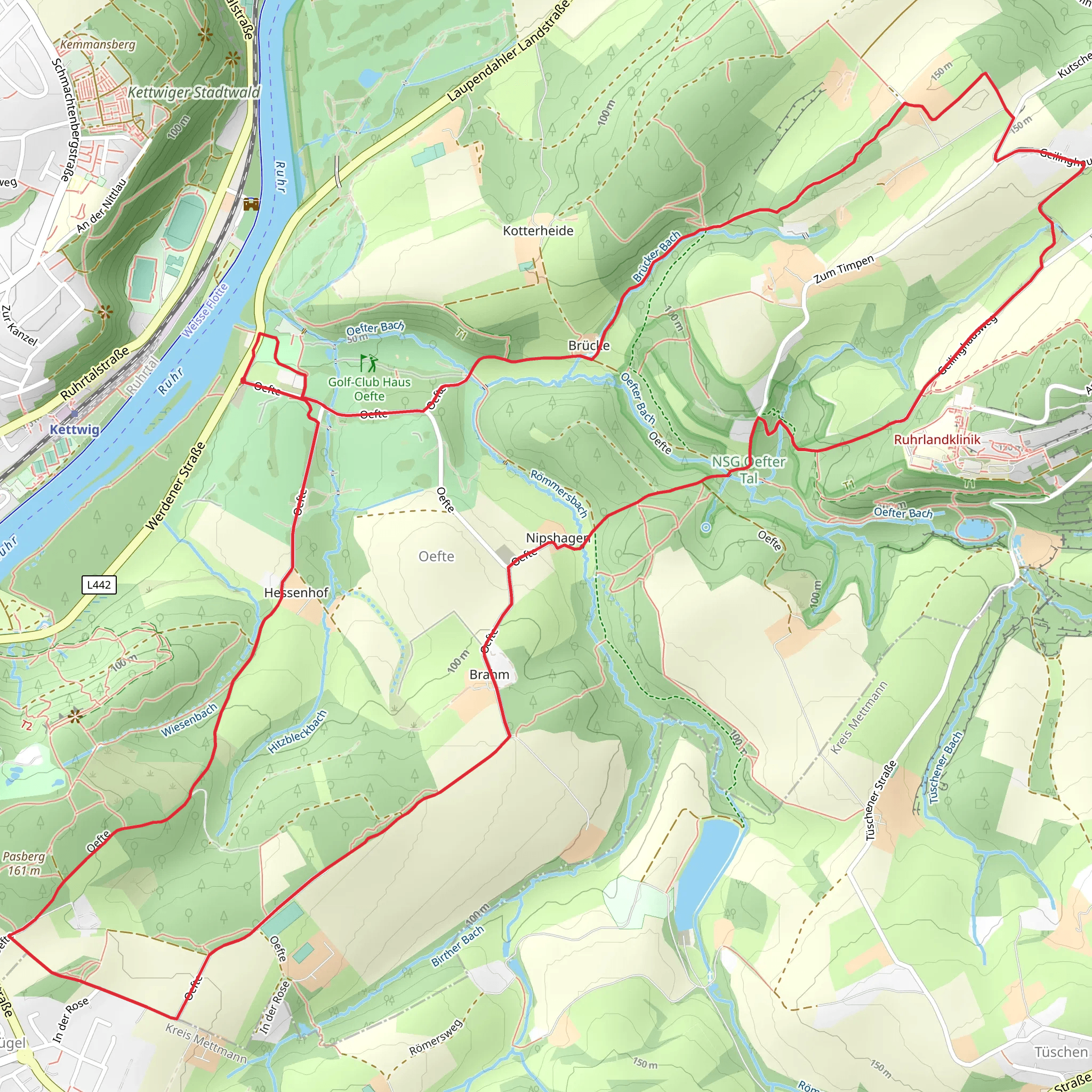 Isenbuegel Rundweg A2 and Werden Rundweg A2 mobile static map