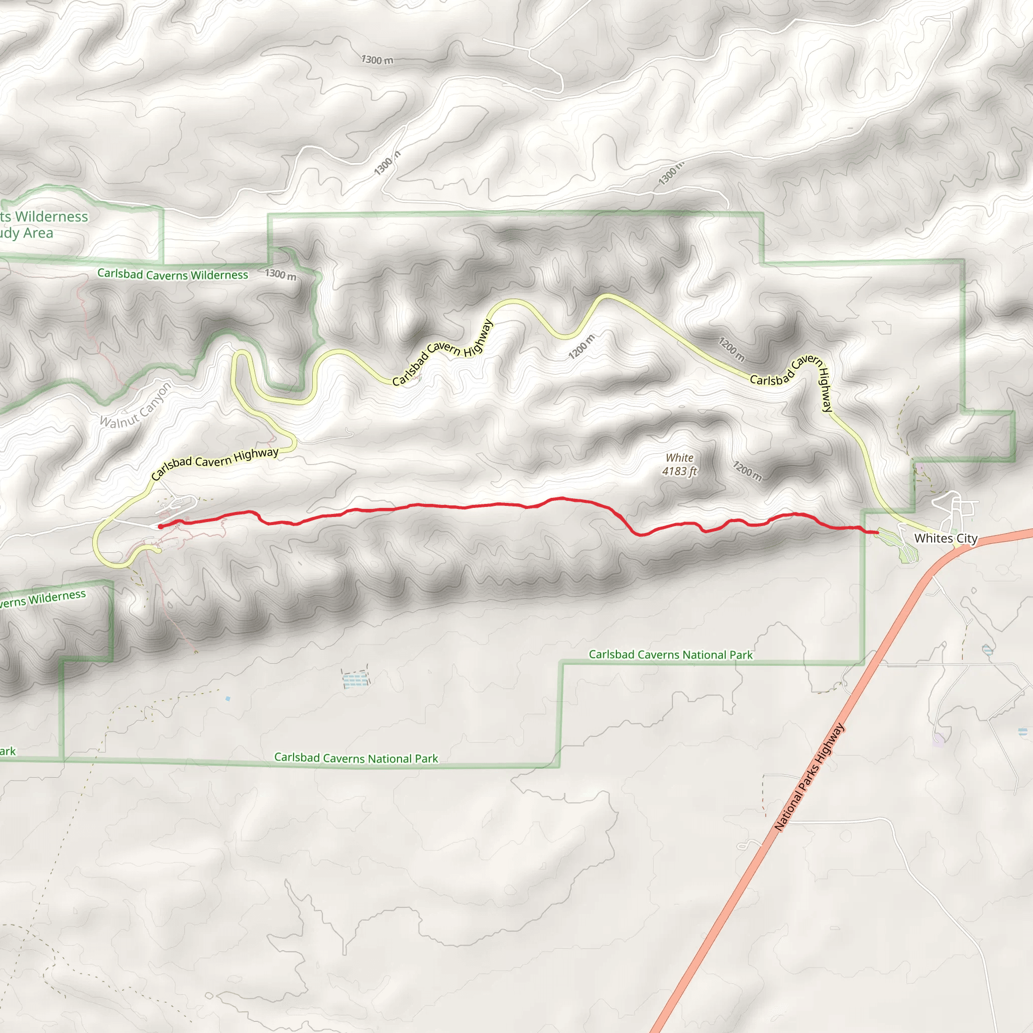 Old Guano Trail to White's City mobile static map