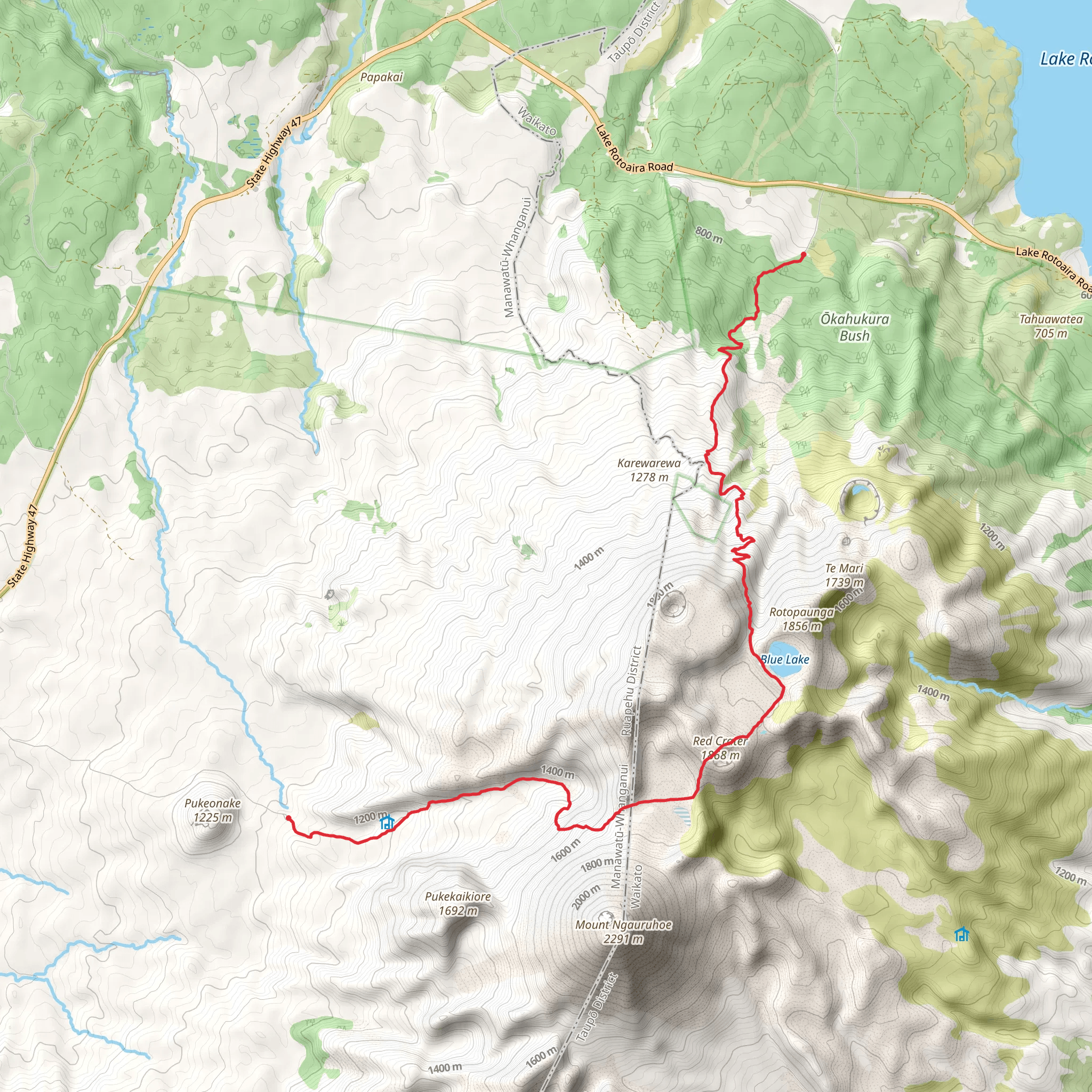 Tongariro Alpine Crossing mobile static map