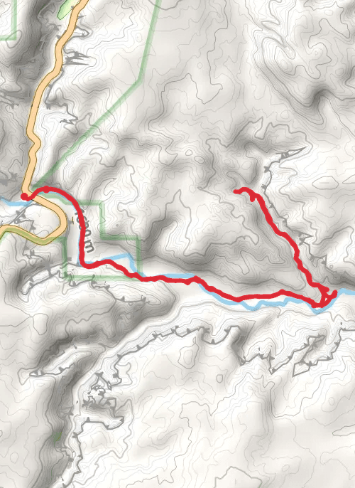 Bowington Arch from Escalante River trailhead highway 12 mobile static map