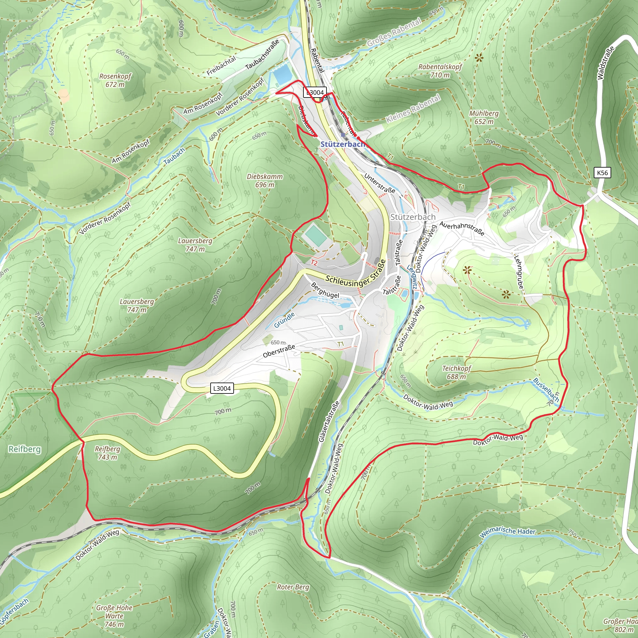 Doktor Wald Weg and Skiwanderweg zum Rennsteig mobile static map