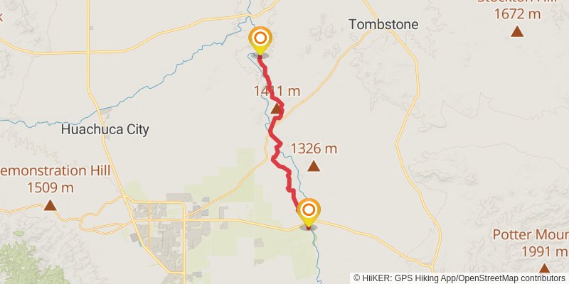 Sky Islands Traverse stage 4 Map