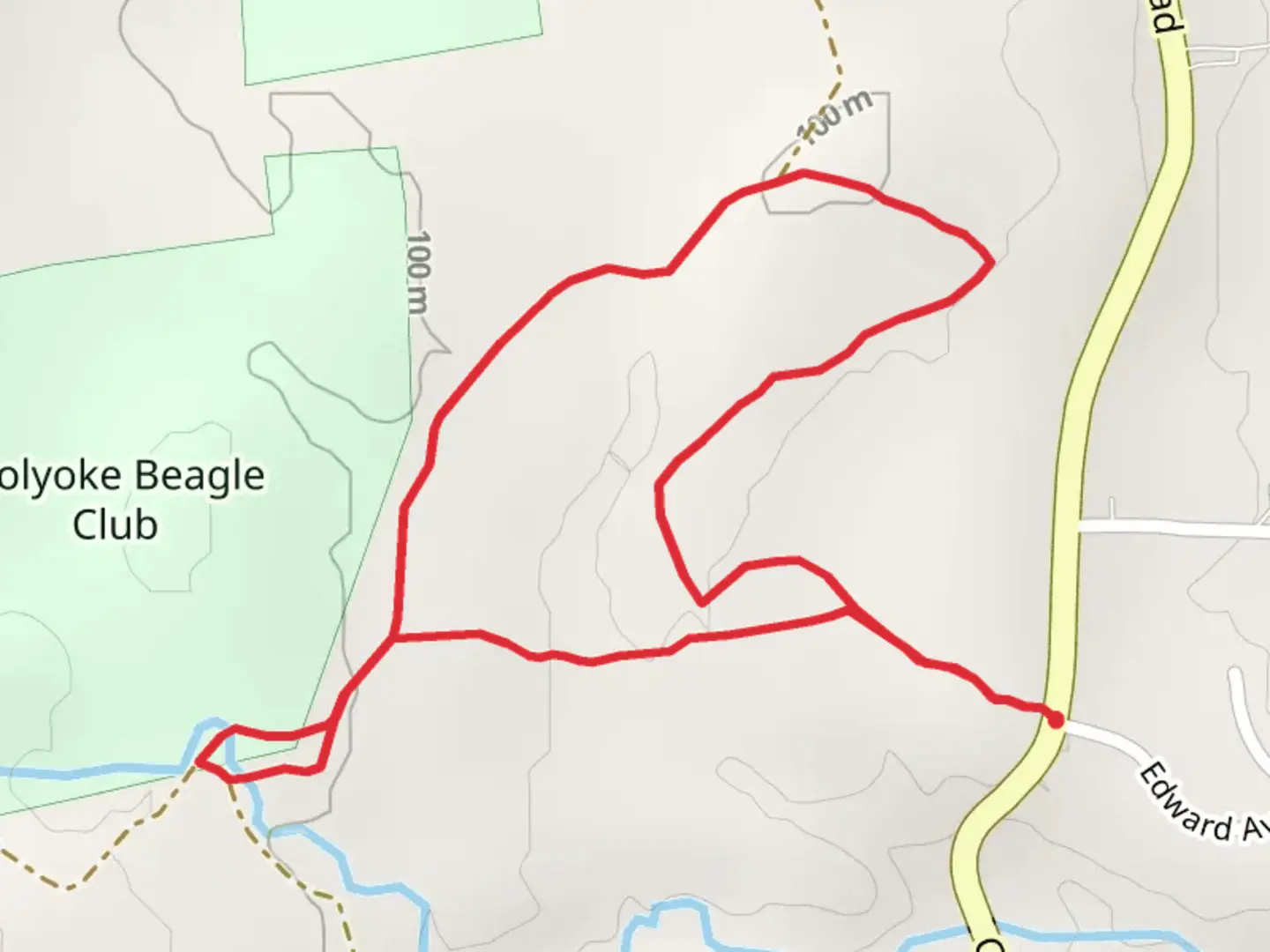 An image depicting the trail Holyoke Beagle Club Southern Loop and its surrounding area.