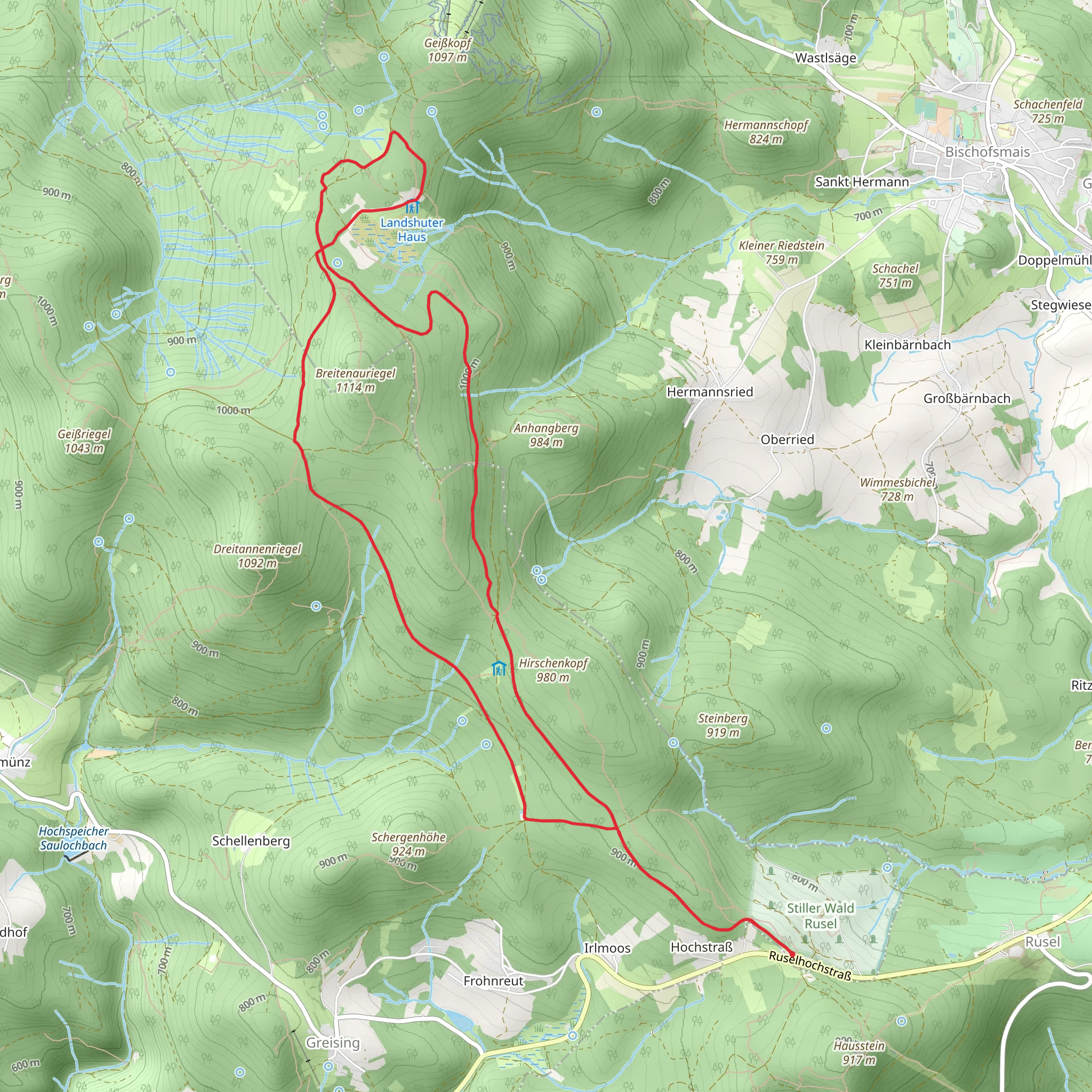 Aigner Haus and Breitenauriegel Loop mobile static map