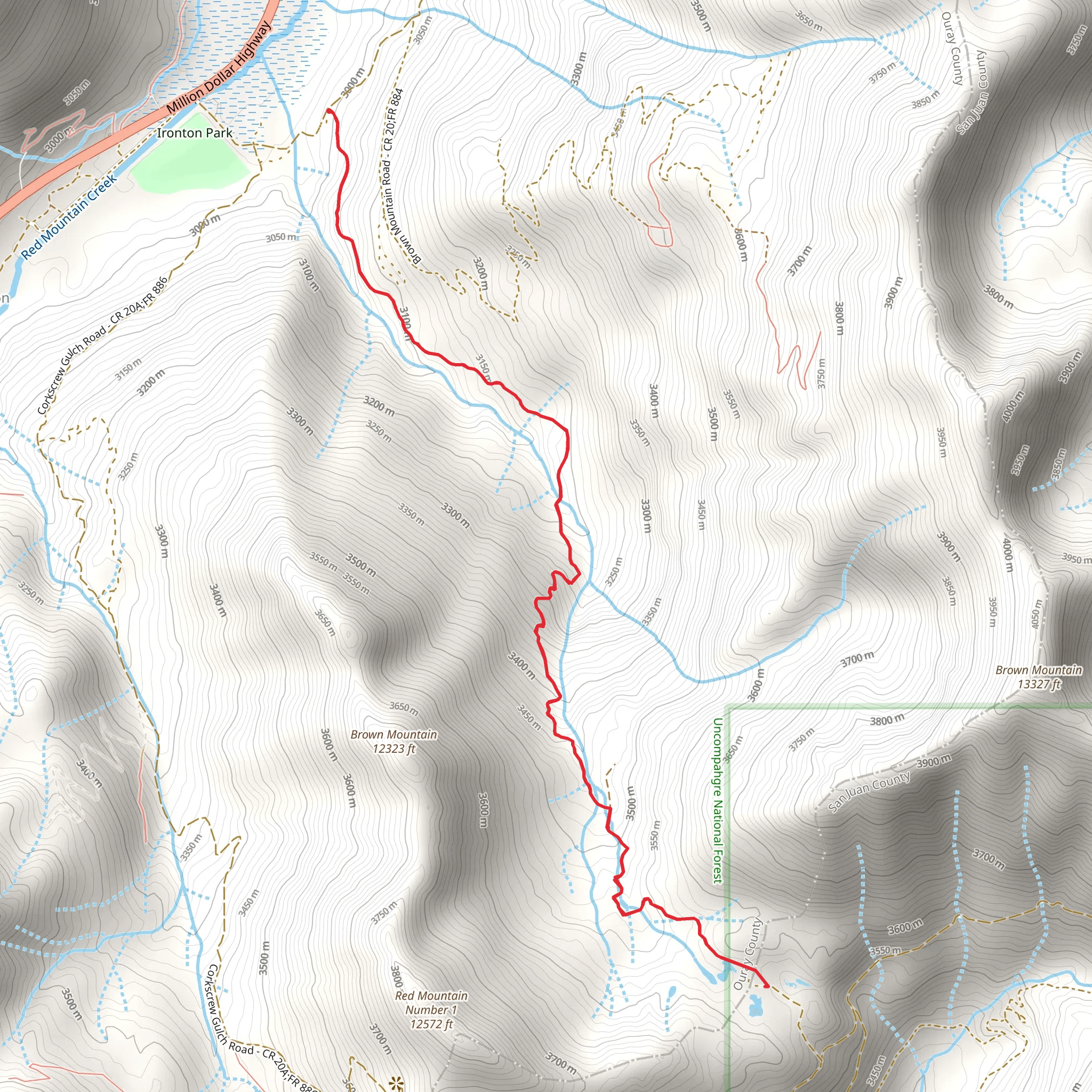 Gray Copper Gulch via Grey Copper Trail mobile static map