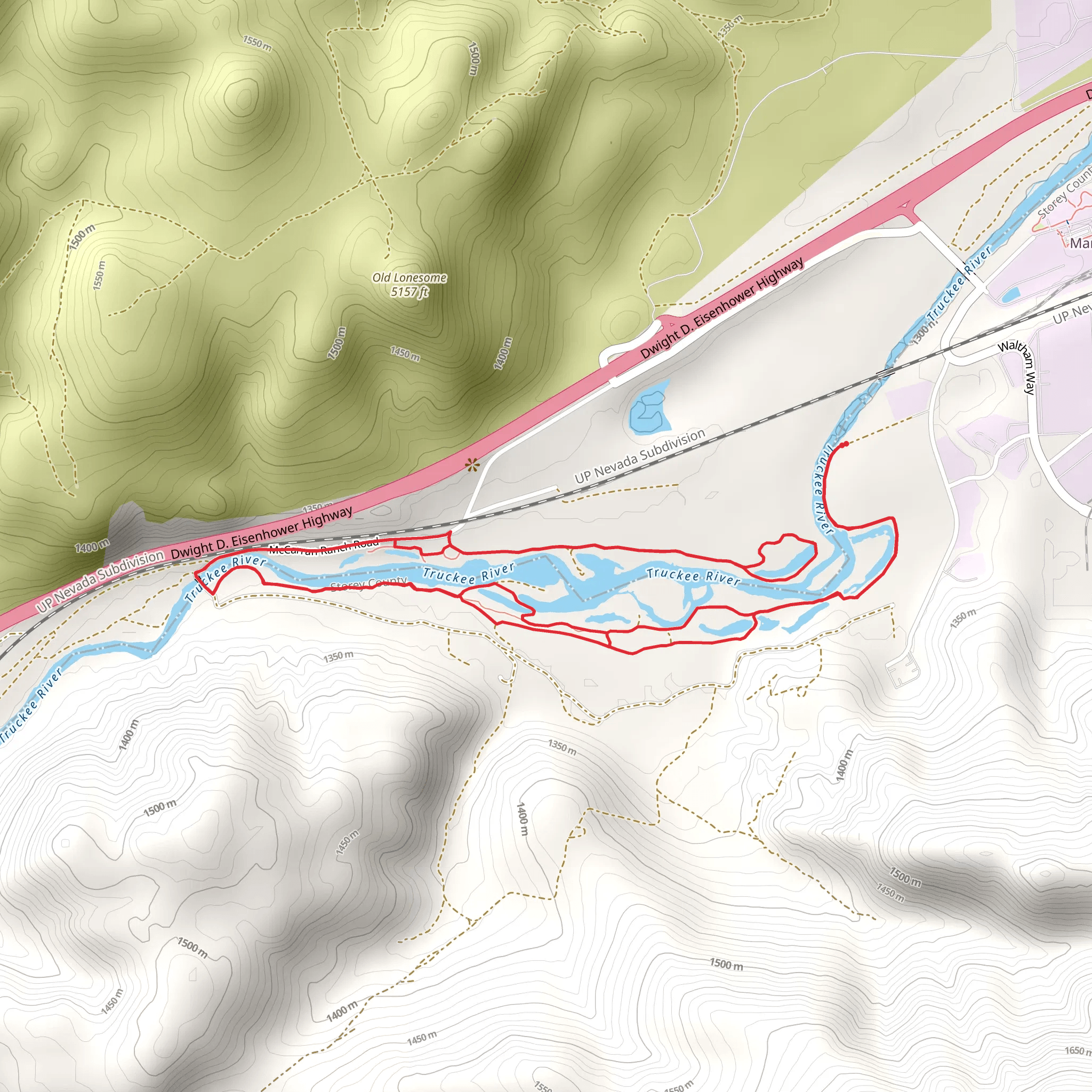 Truckee River Loop mobile static map