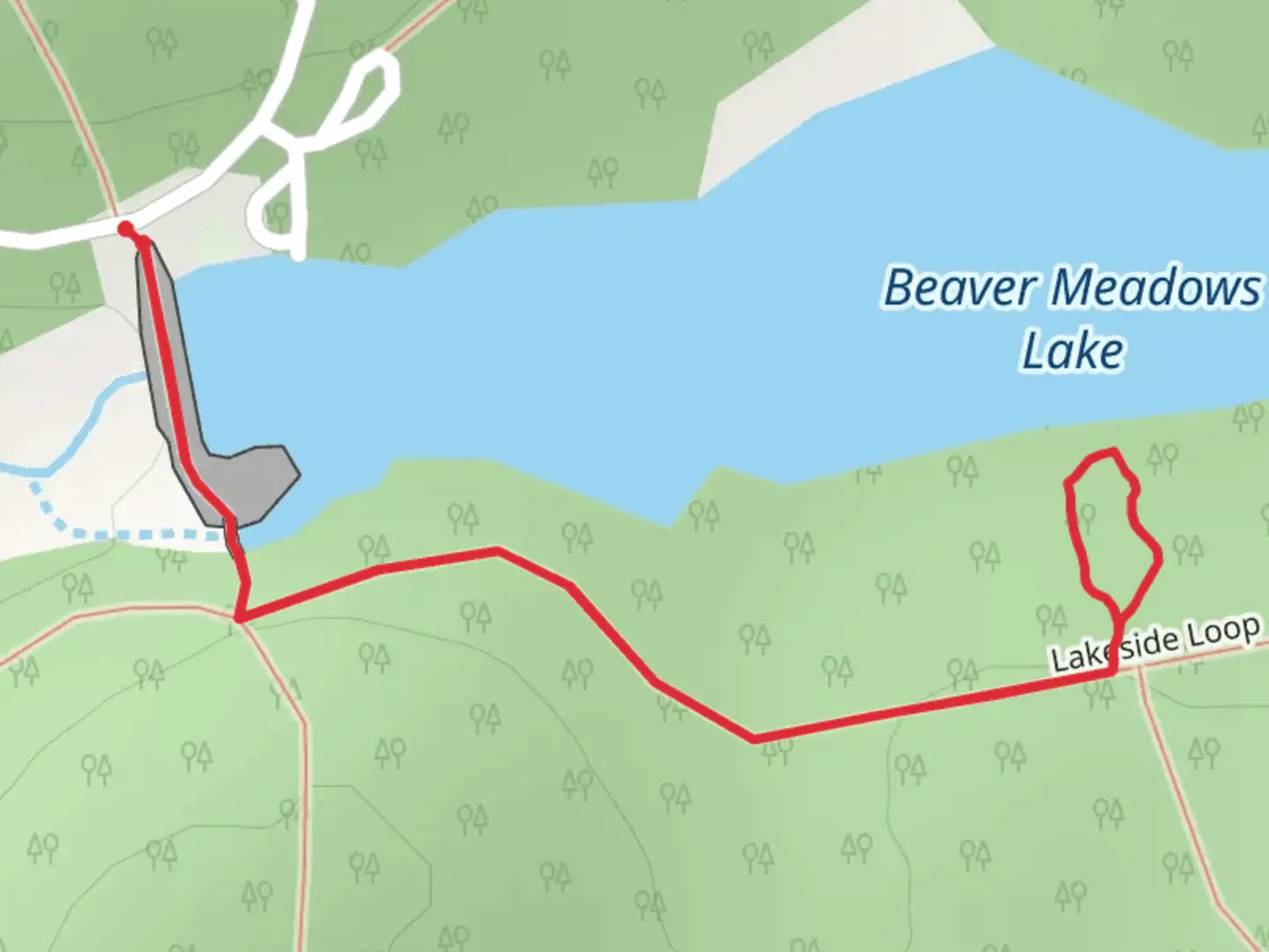 An image depicting the trail Lakeside Loop Trail and its surrounding area.