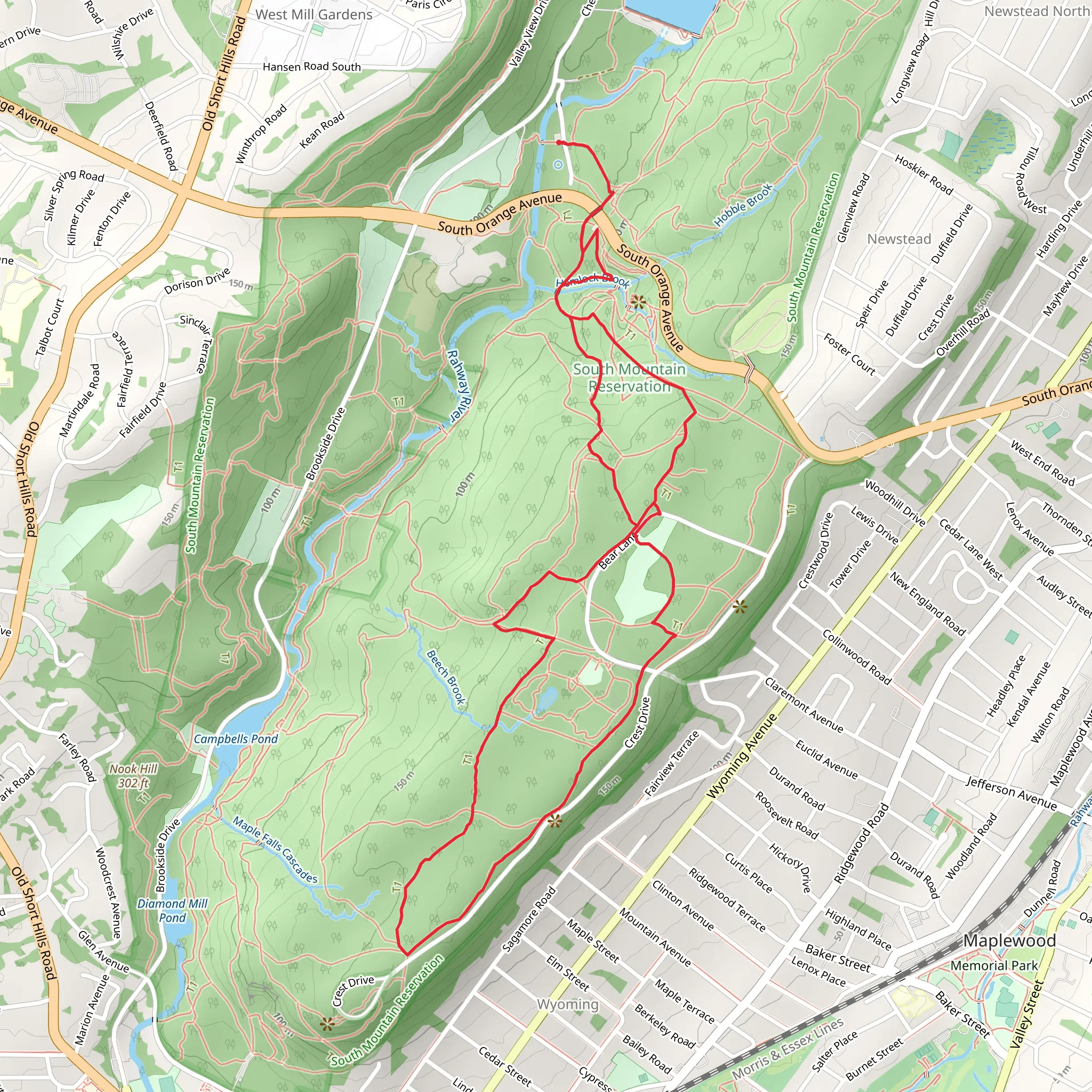 Turtle Back, Swampy and Summit Loop Trail mobile static map