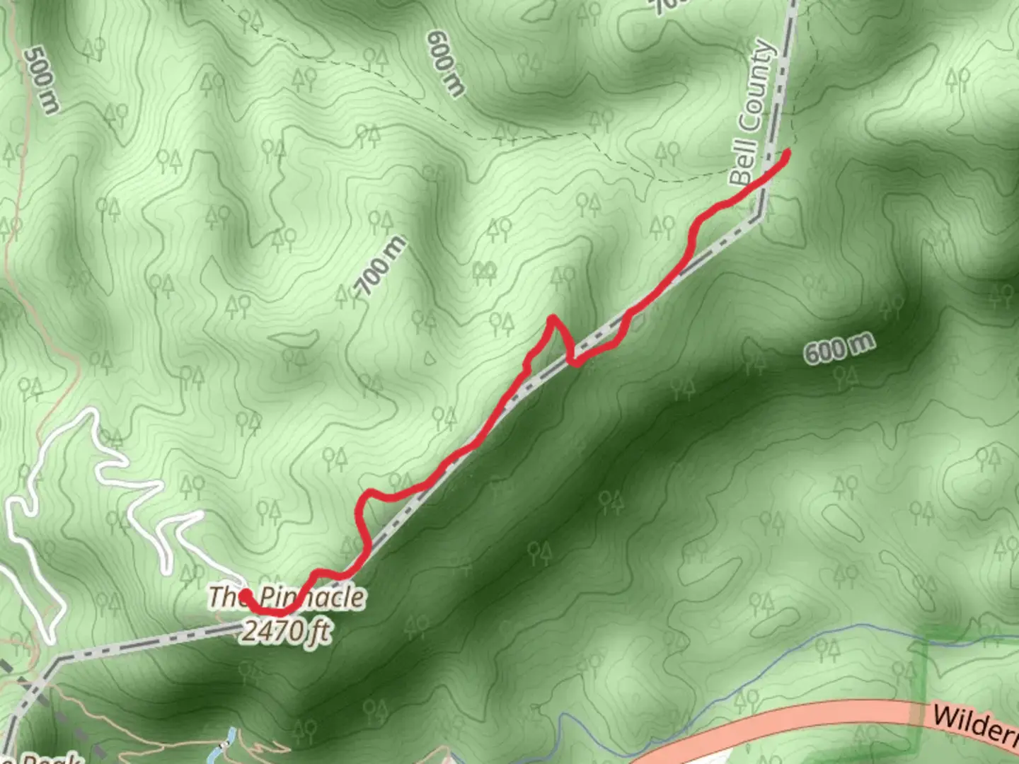 An image depicting the trail The Pinnacle - Tennessee Valley and its surrounding area.