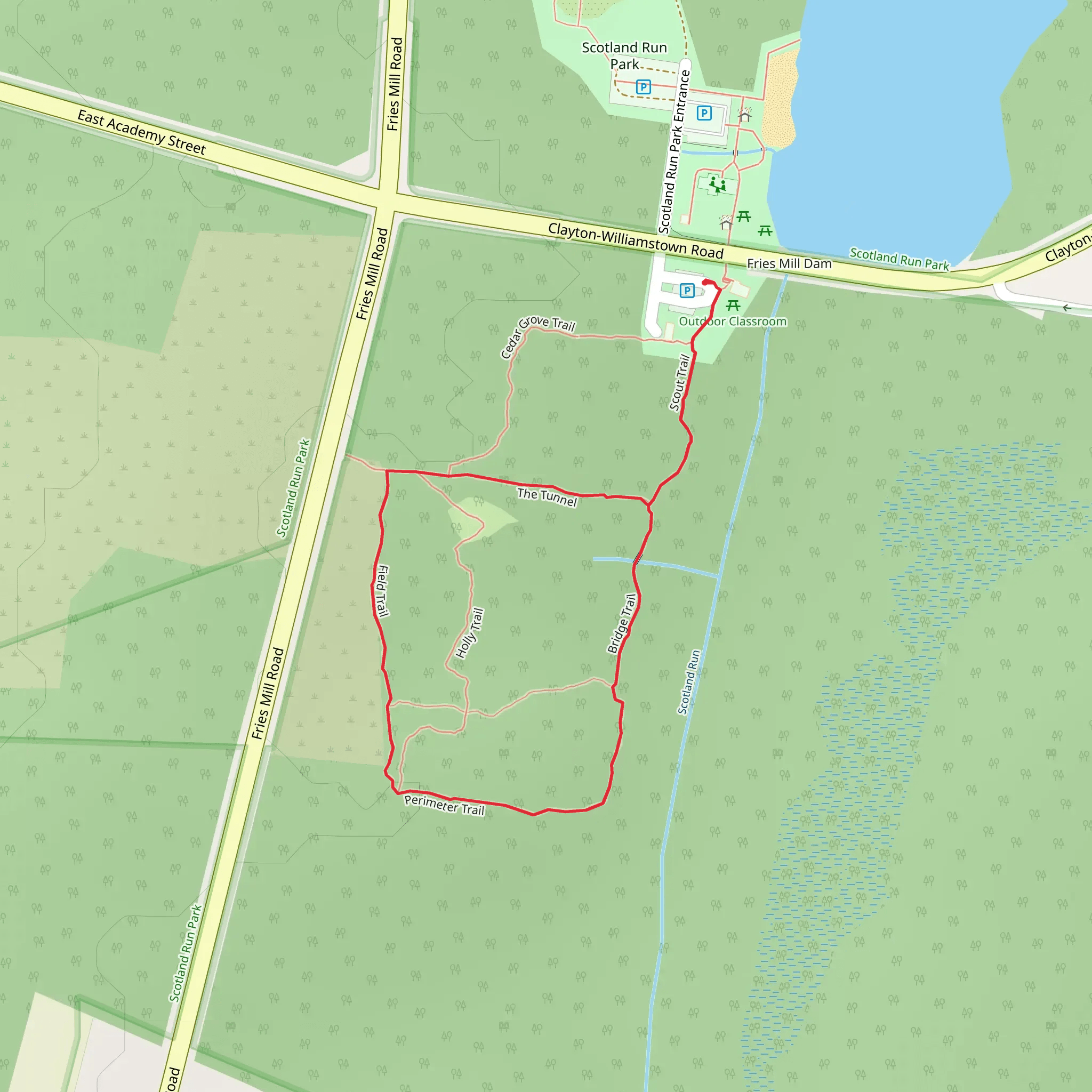 The Tunnel, Field and Bridge Loop Trail mobile static map