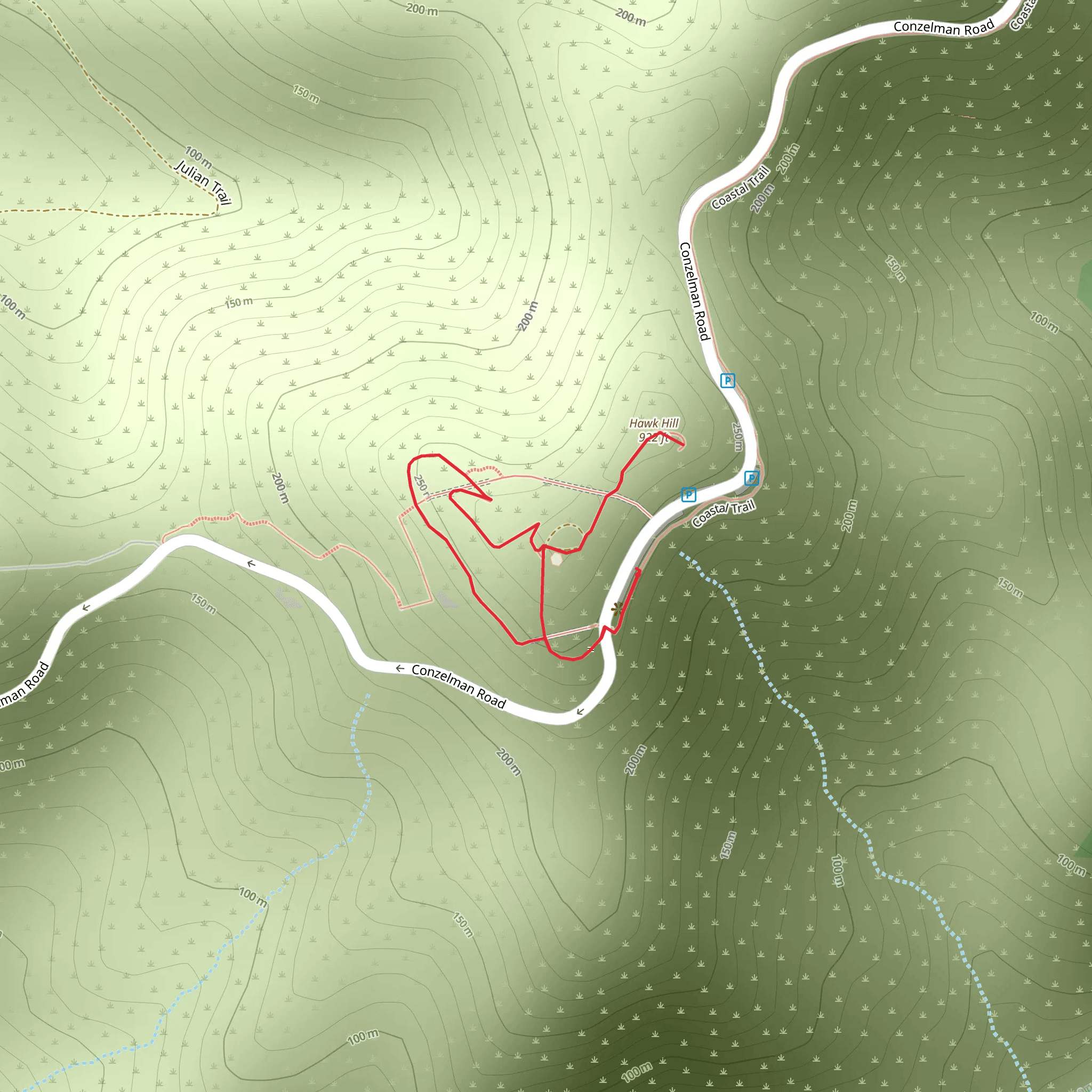 Hawk Hill Loop mobile static map