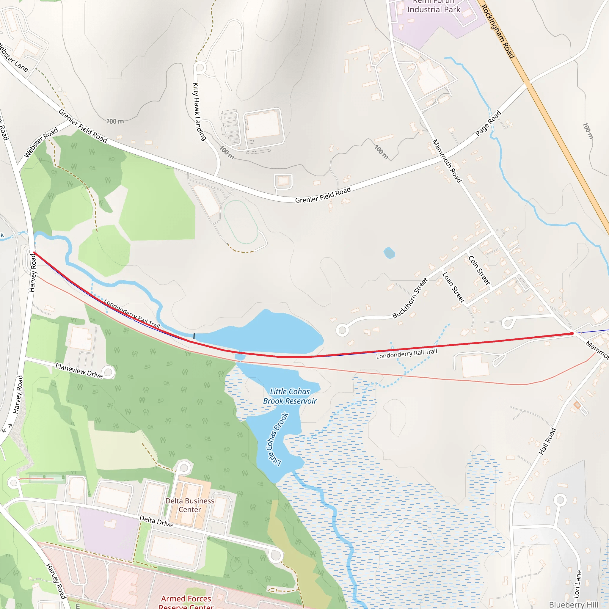 Londonderry Rail Trail Out and Back mobile static map