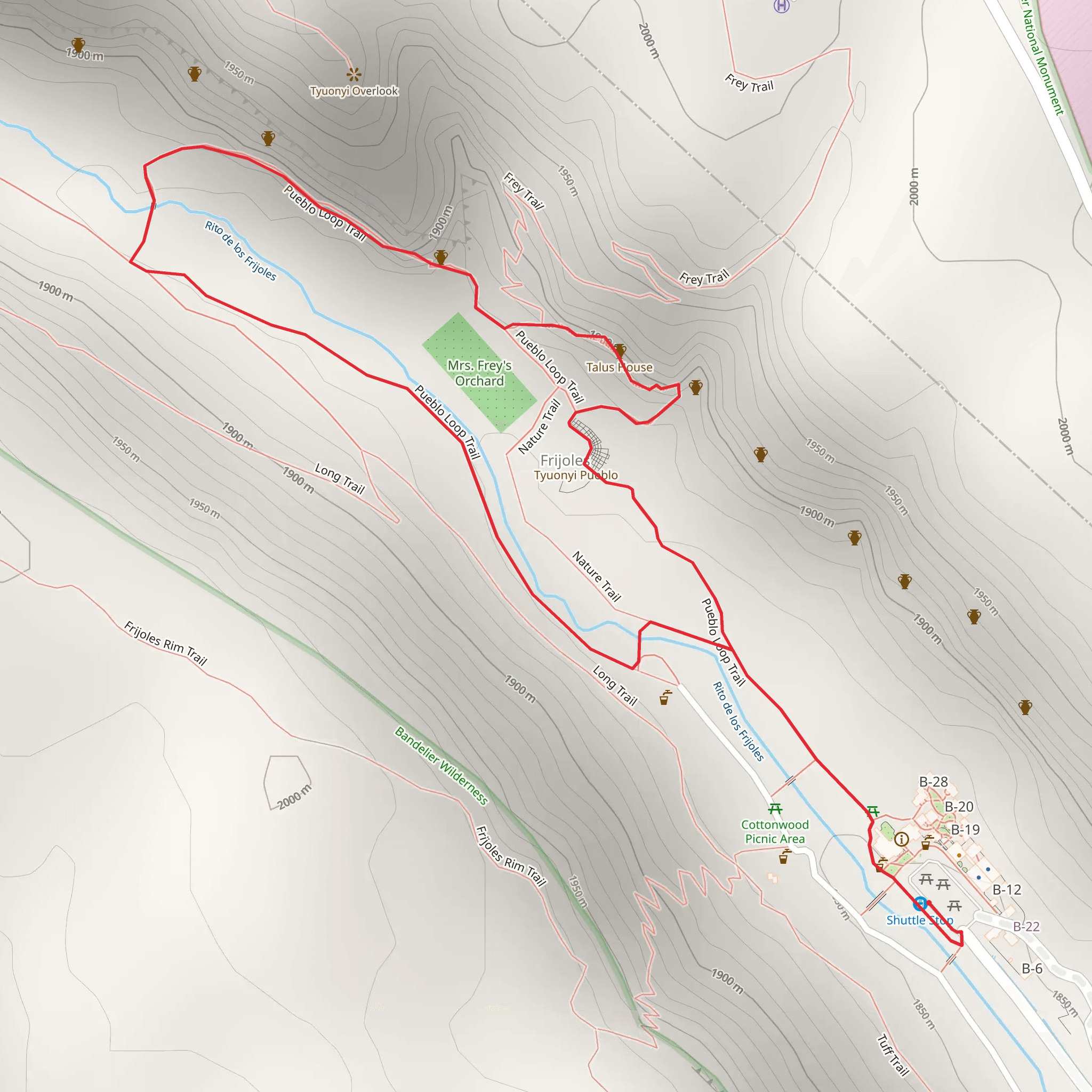 Pueblo Loop Trail mobile static map