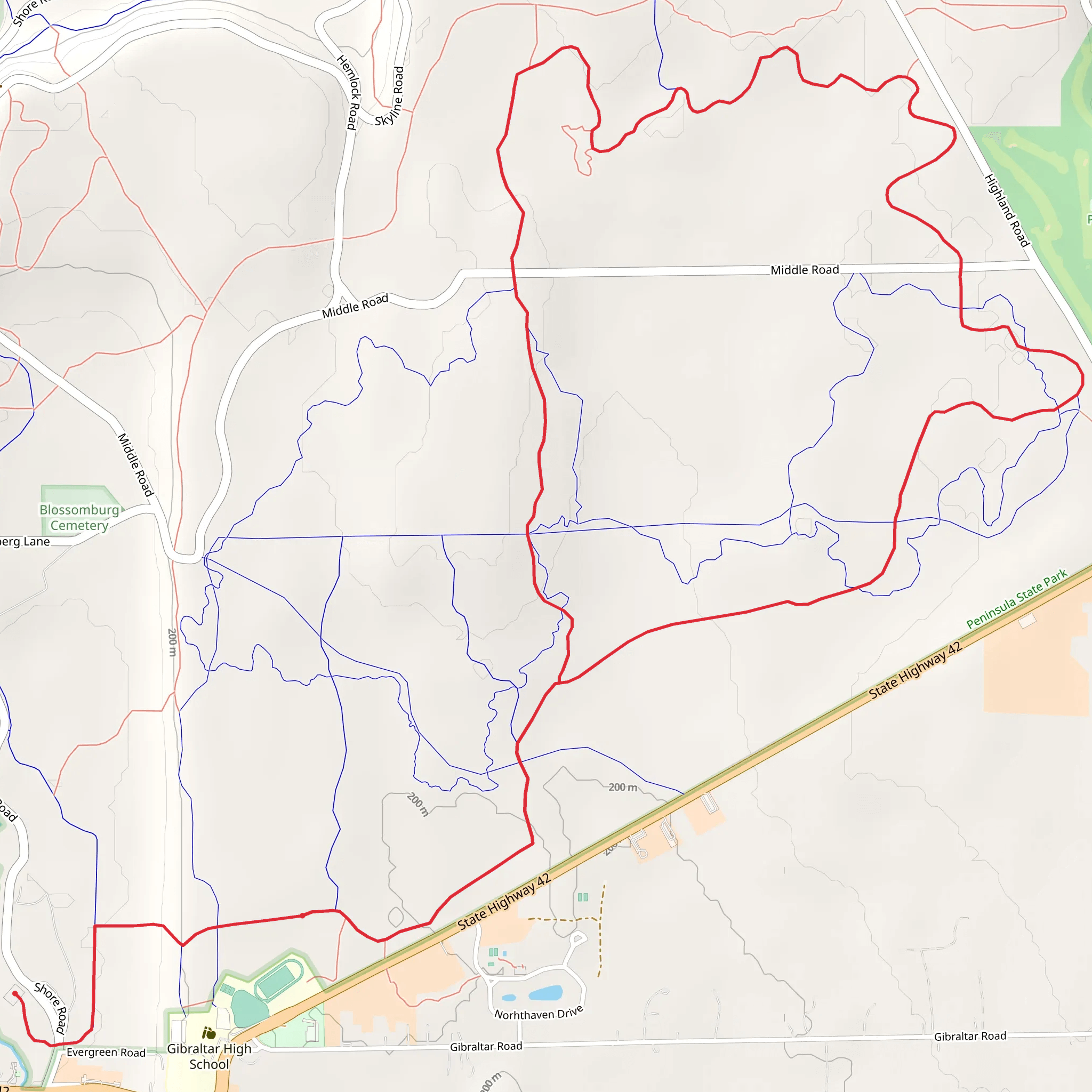 Shore Road Loop - North mobile static map