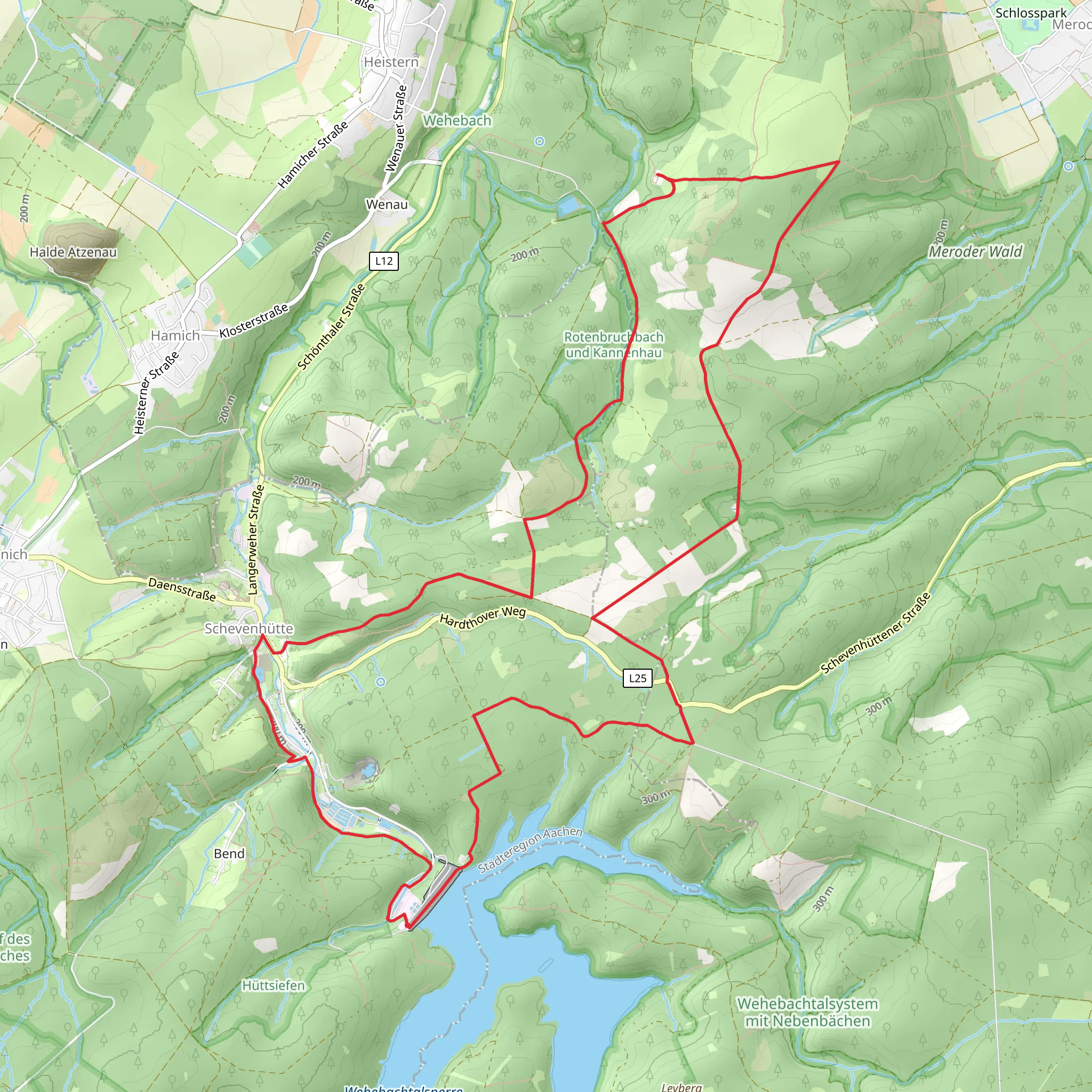 Wehebachtalsperre and Meroder Wald Loop mobile static map