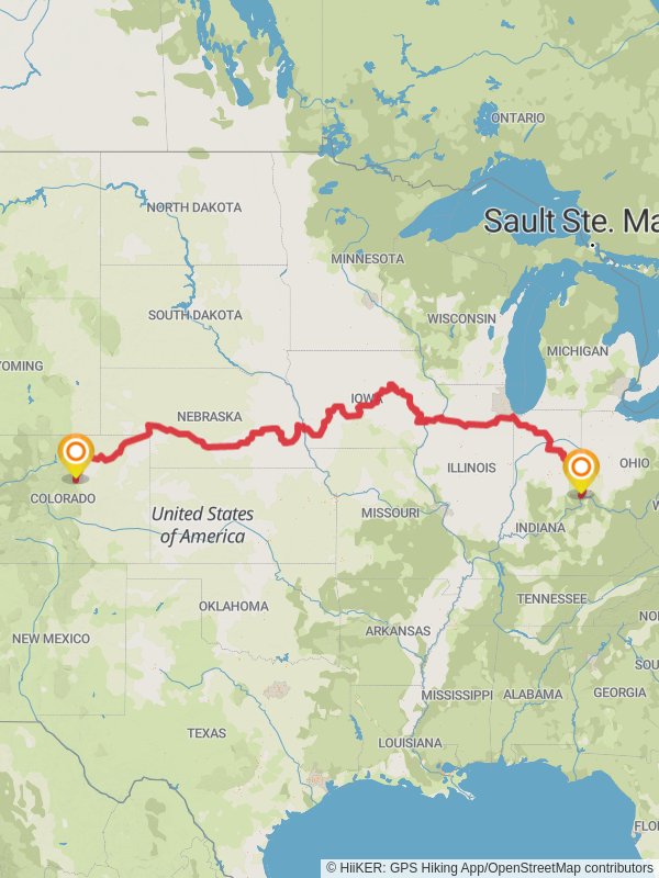 American Discovery Trail - North mobile static map