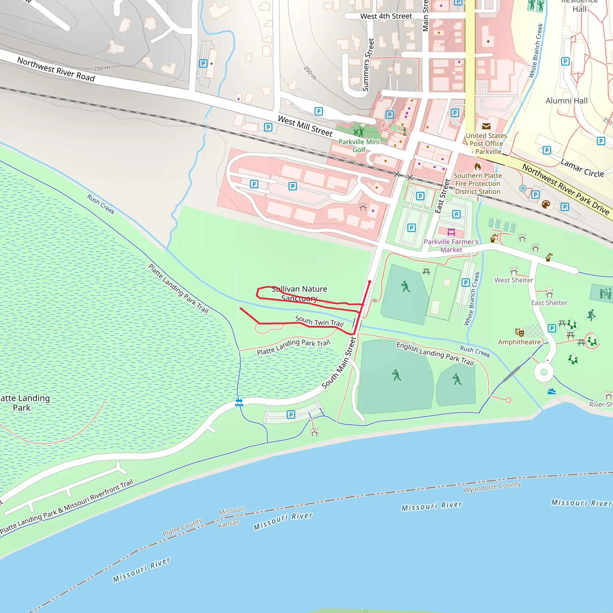 North and South Twin Loop Trail mobile static map