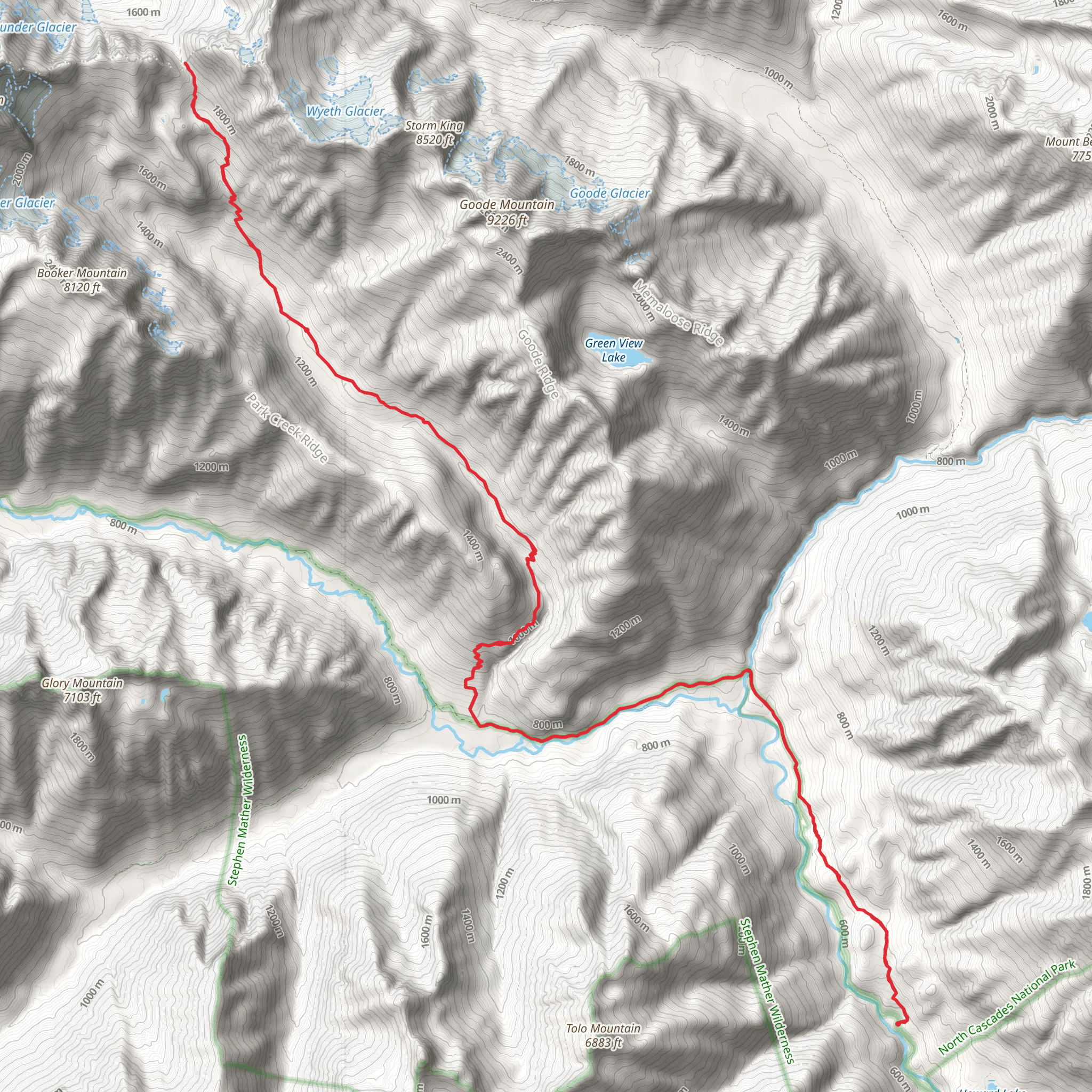 Park Creek Trail via PCT mobile static map