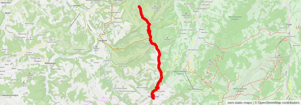 Höhenweg Entlebuch Emmental stage 3 Map