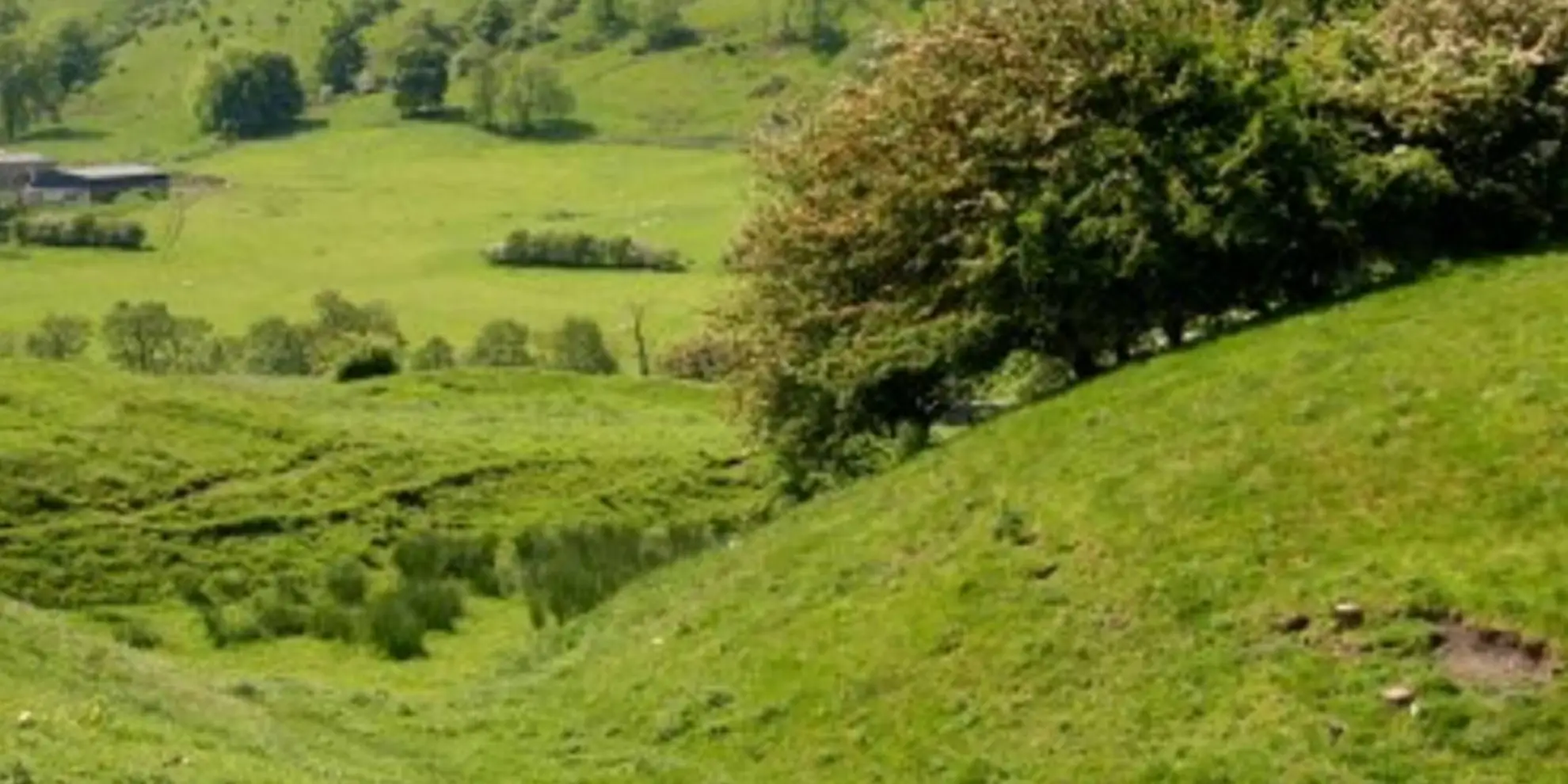 An image depicting the trail Pilsbury Castle from Hartington and its surrounding area.