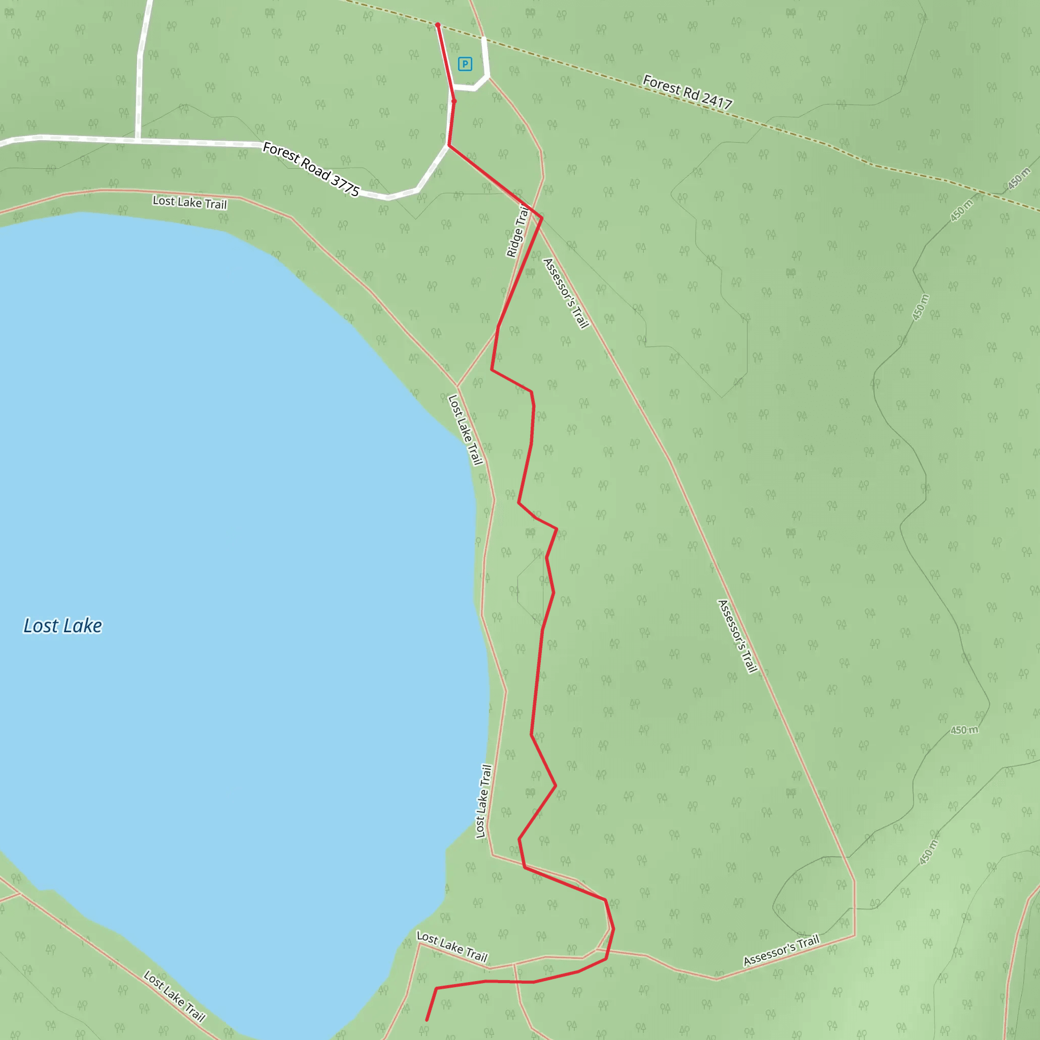 Lost Lake Assessors Trail mobile static map