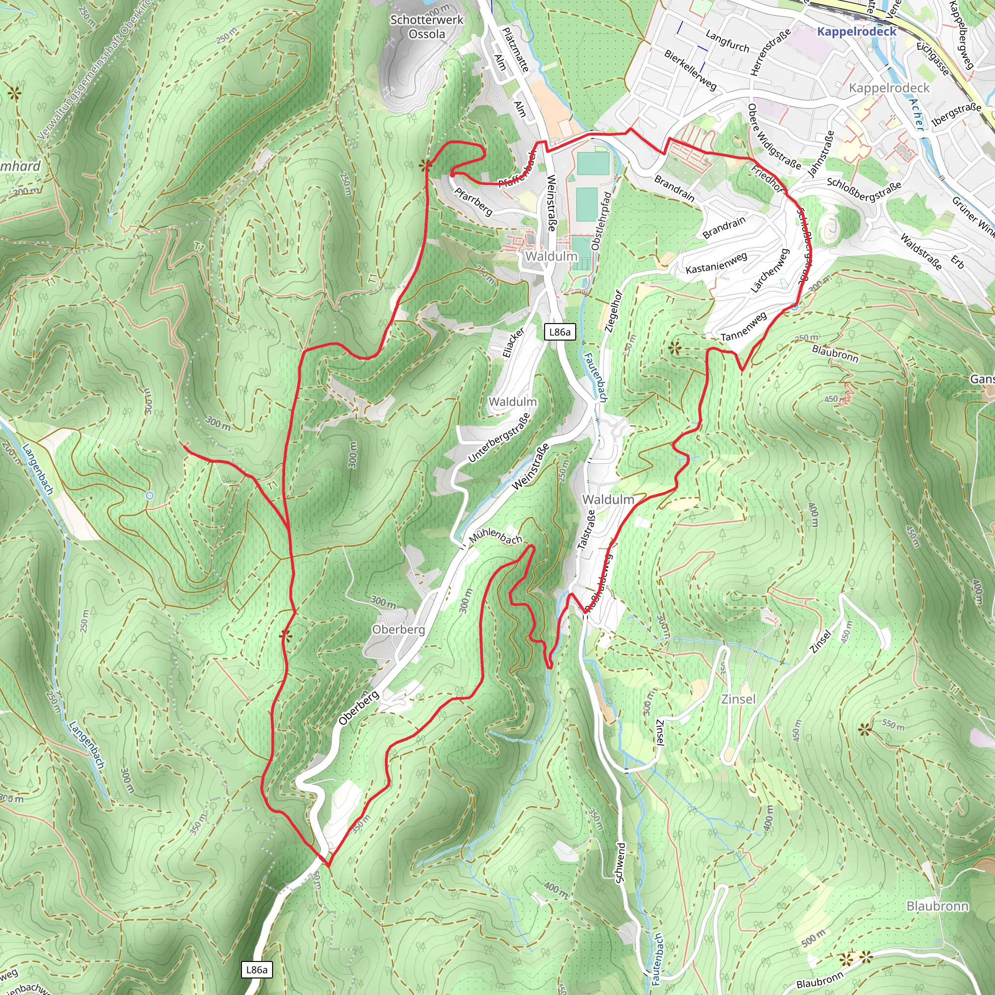 Russhaldeweg Tal and Ulmer Panoramaweg mobile static map