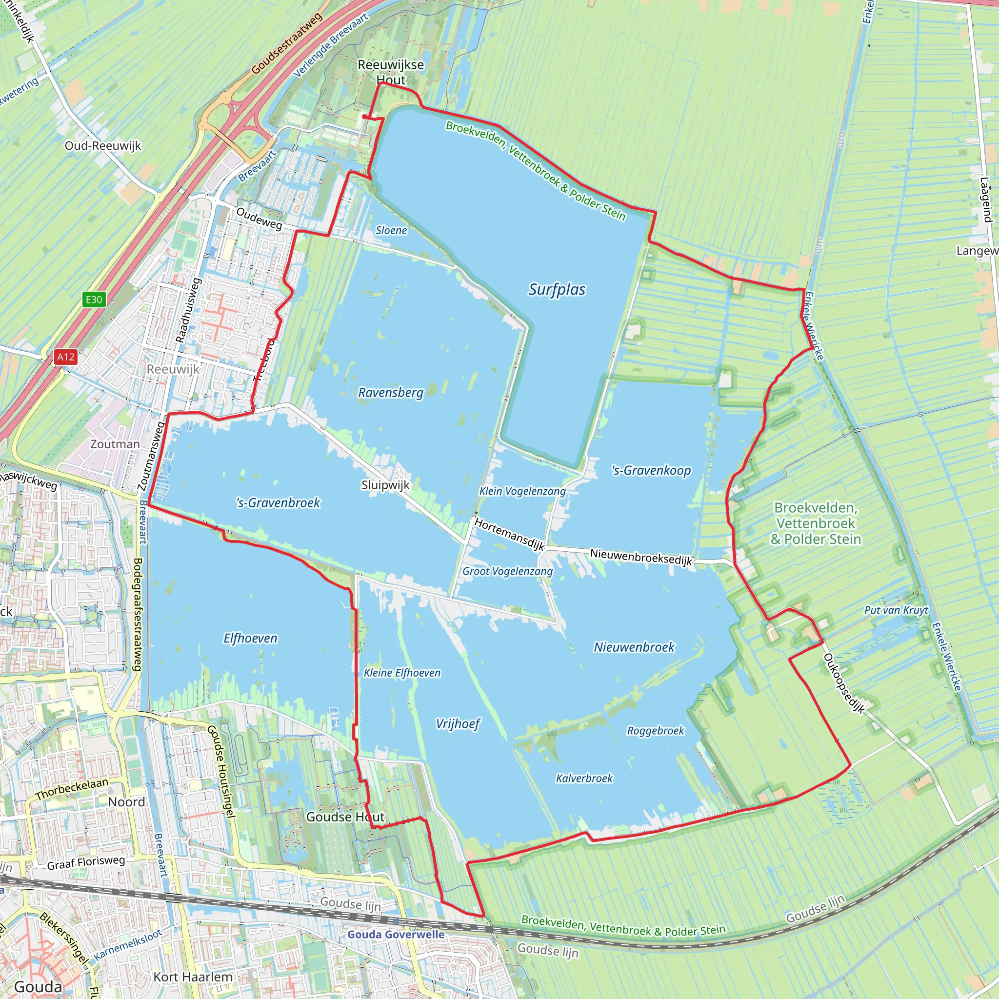 Reeuwijkse Plassen Loop mobile static map