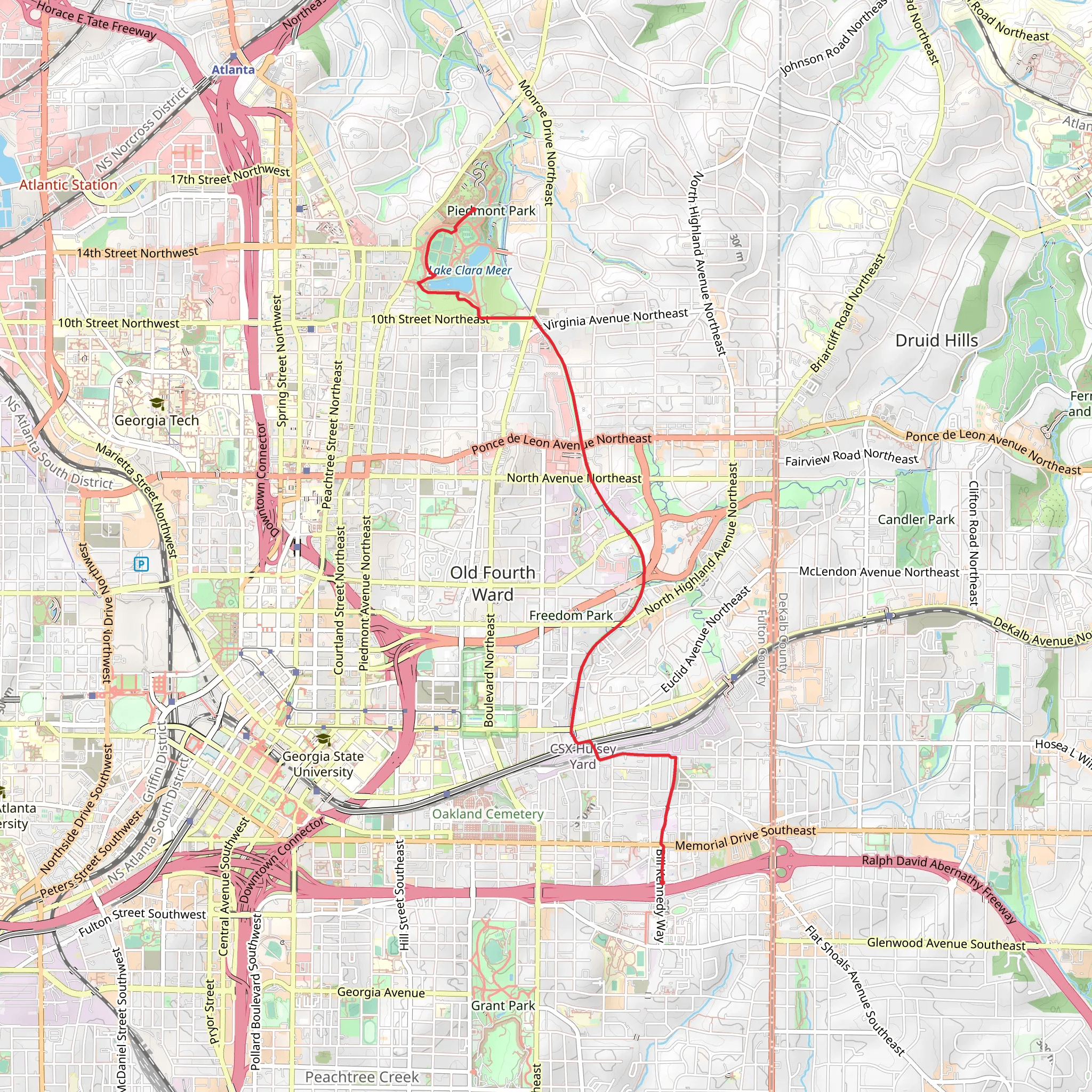 Atlanta BeltLine Eastside Trail mobile static map