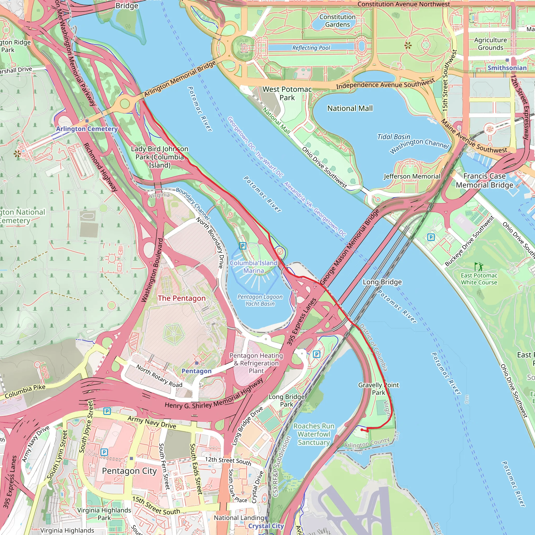 Potomac River - Mount Vernon Trail mobile static map