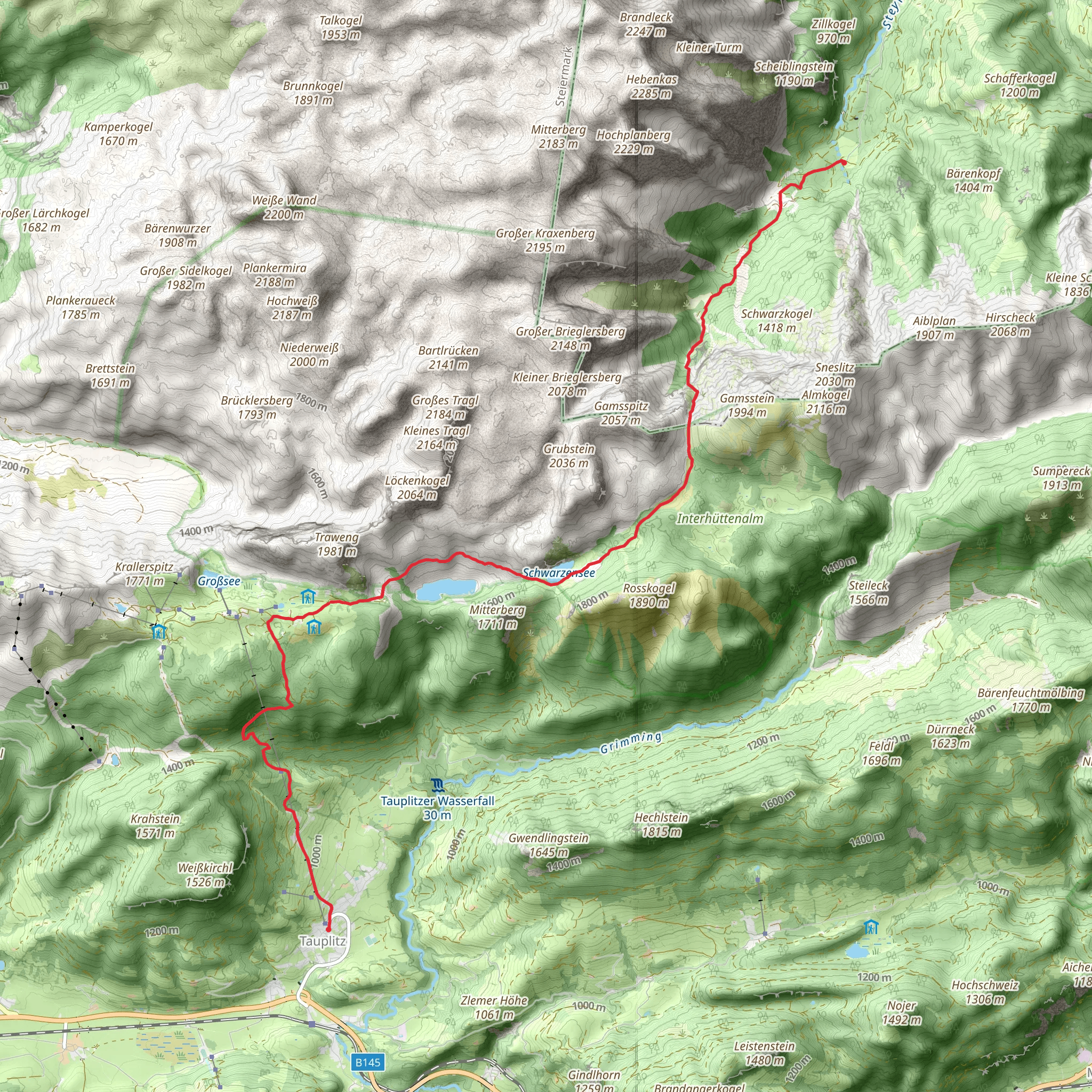 Salzsteigjoch - Tauplitzalm - Tauplitz mobile static map