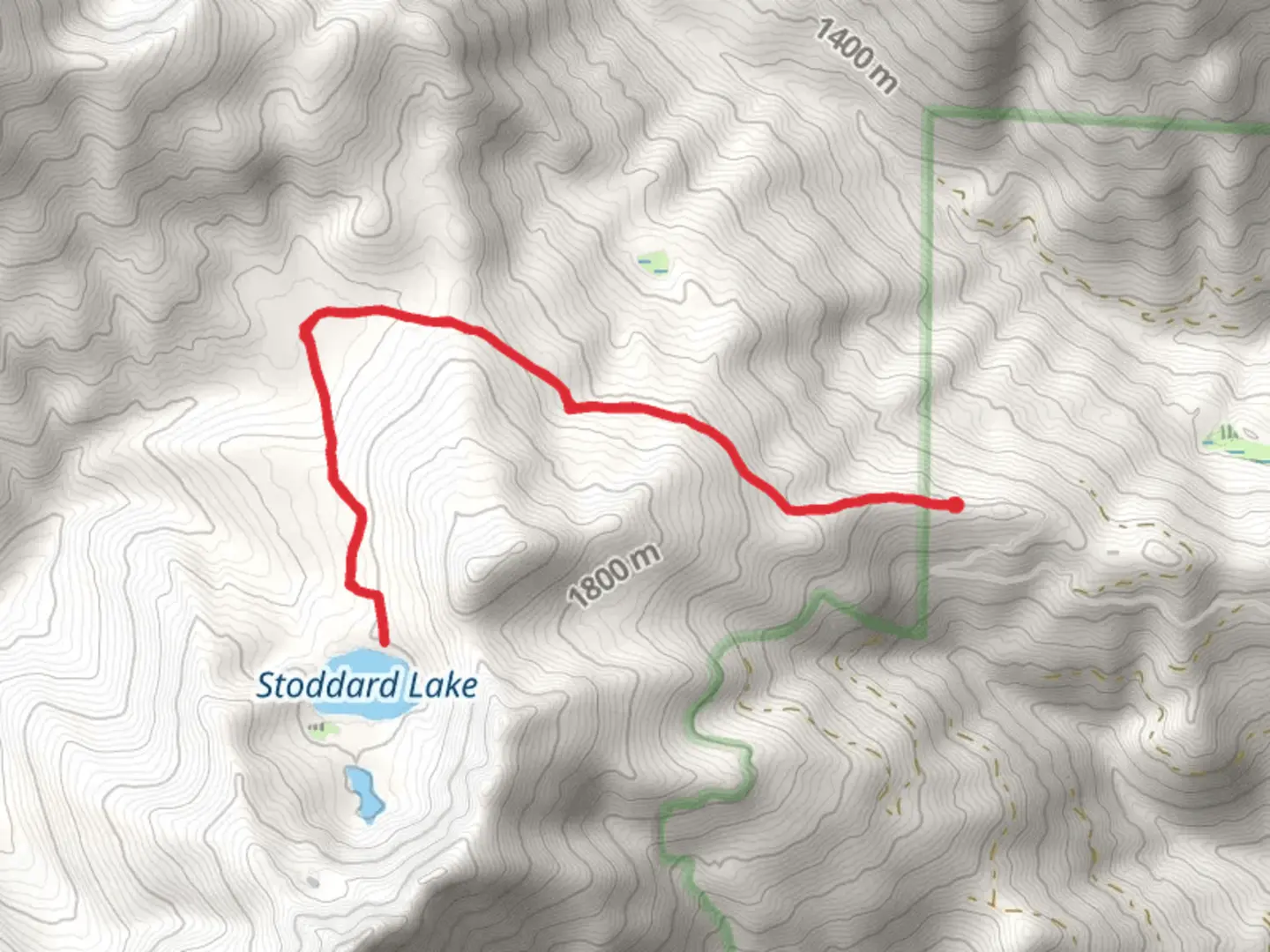 An image depicting the trail Stoddard Lake Trail and its surrounding area.