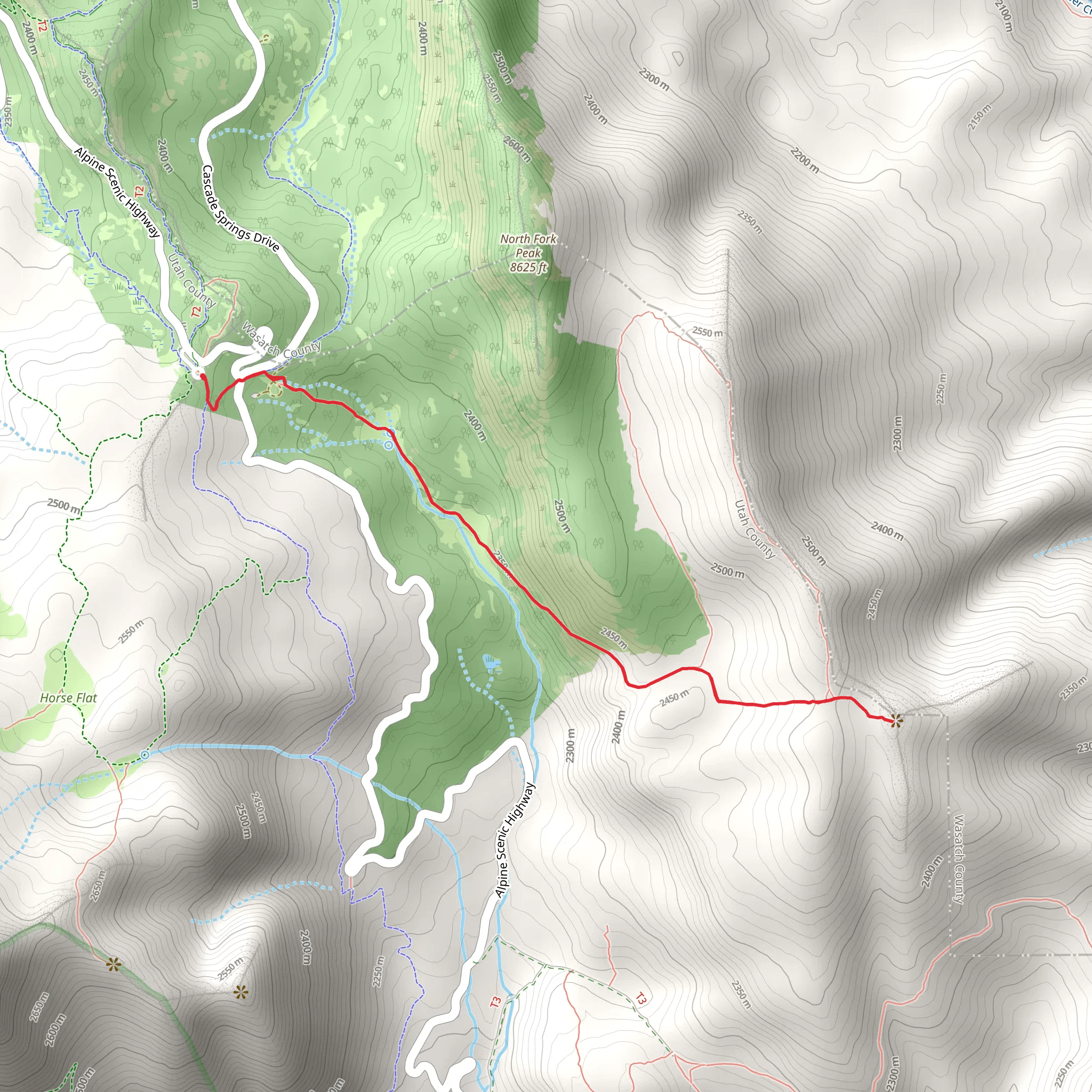 North Fork Trail mobile static map