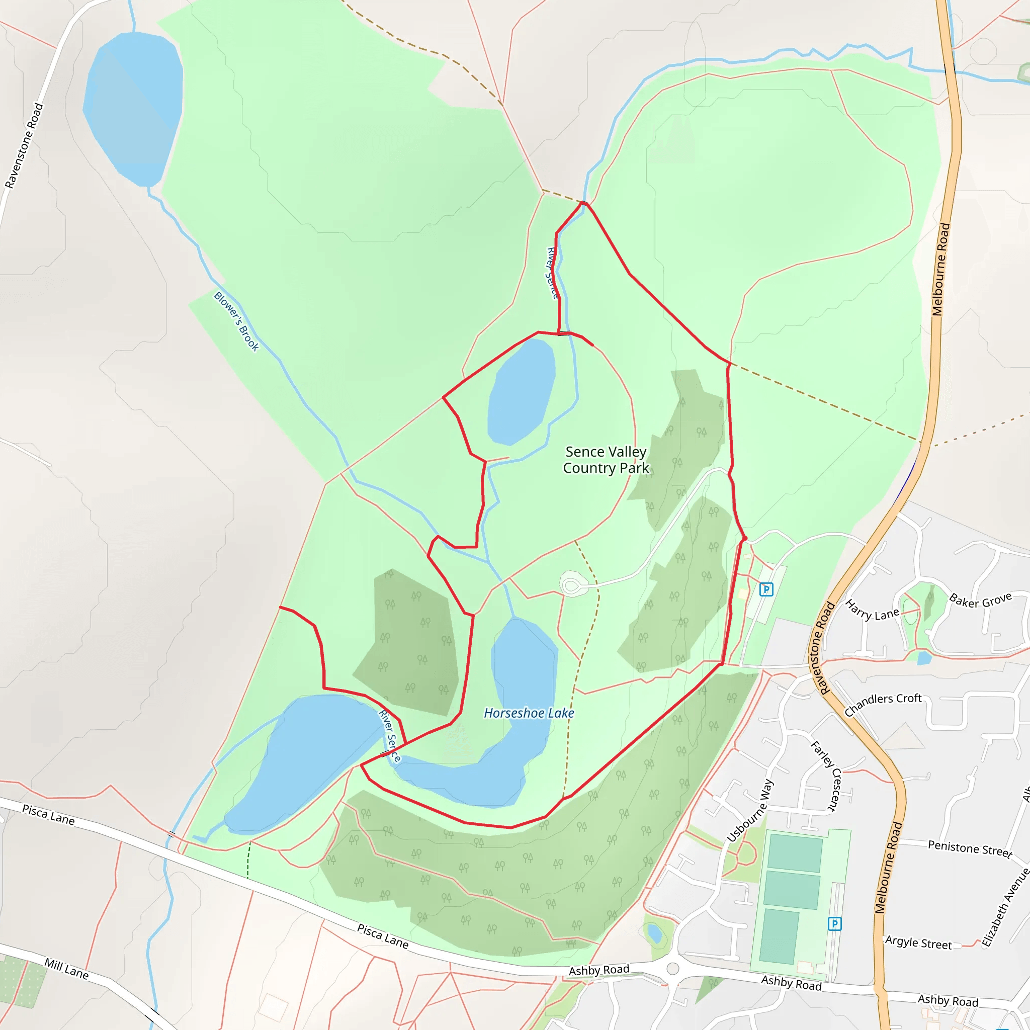 Sence Valley Forest Park Loop Walk mobile static map