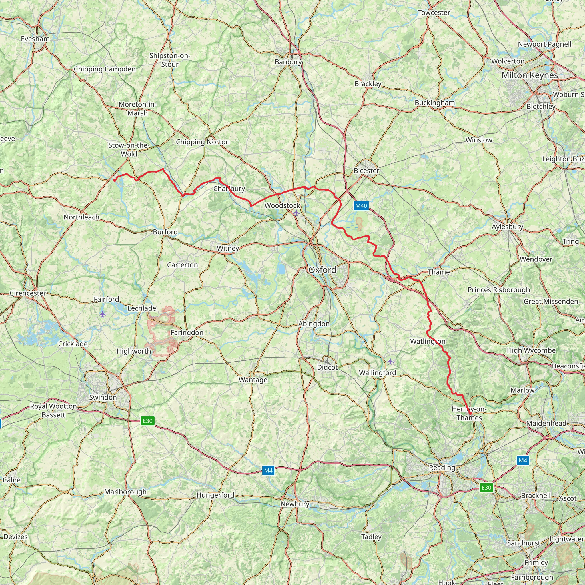 Oxfordshire Way mobile static map