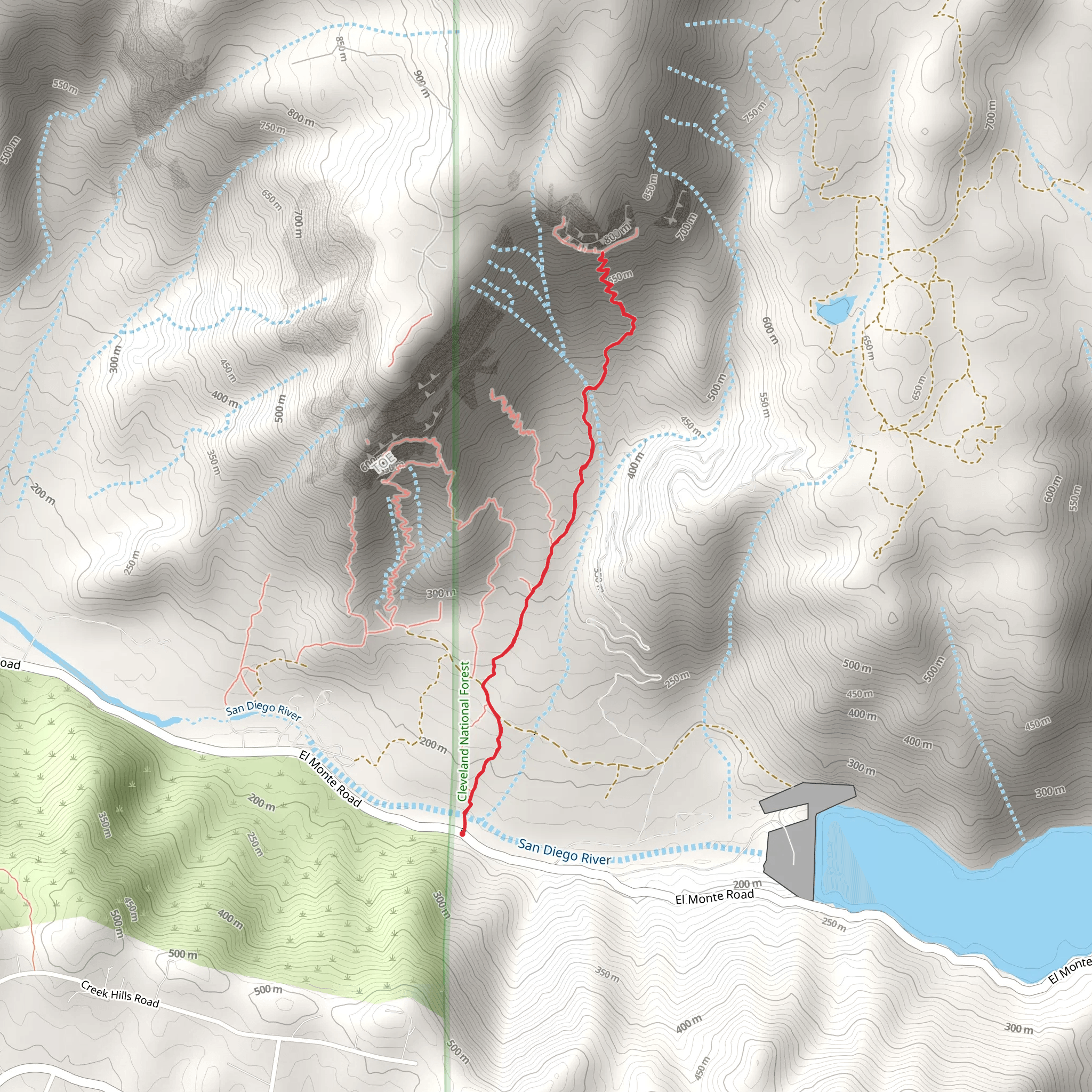 Climber's Approach Out and Back mobile static map