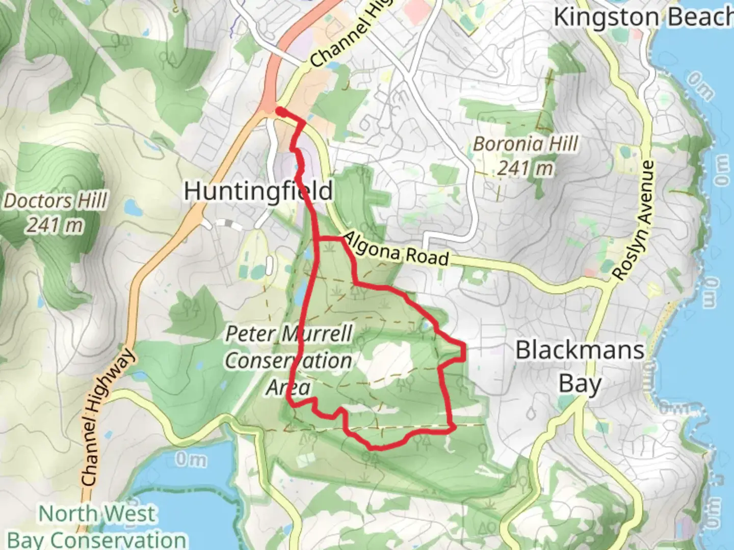 An image depicting the trail Peter Murrell Reserves and Coffee Creek Track and its surrounding area.