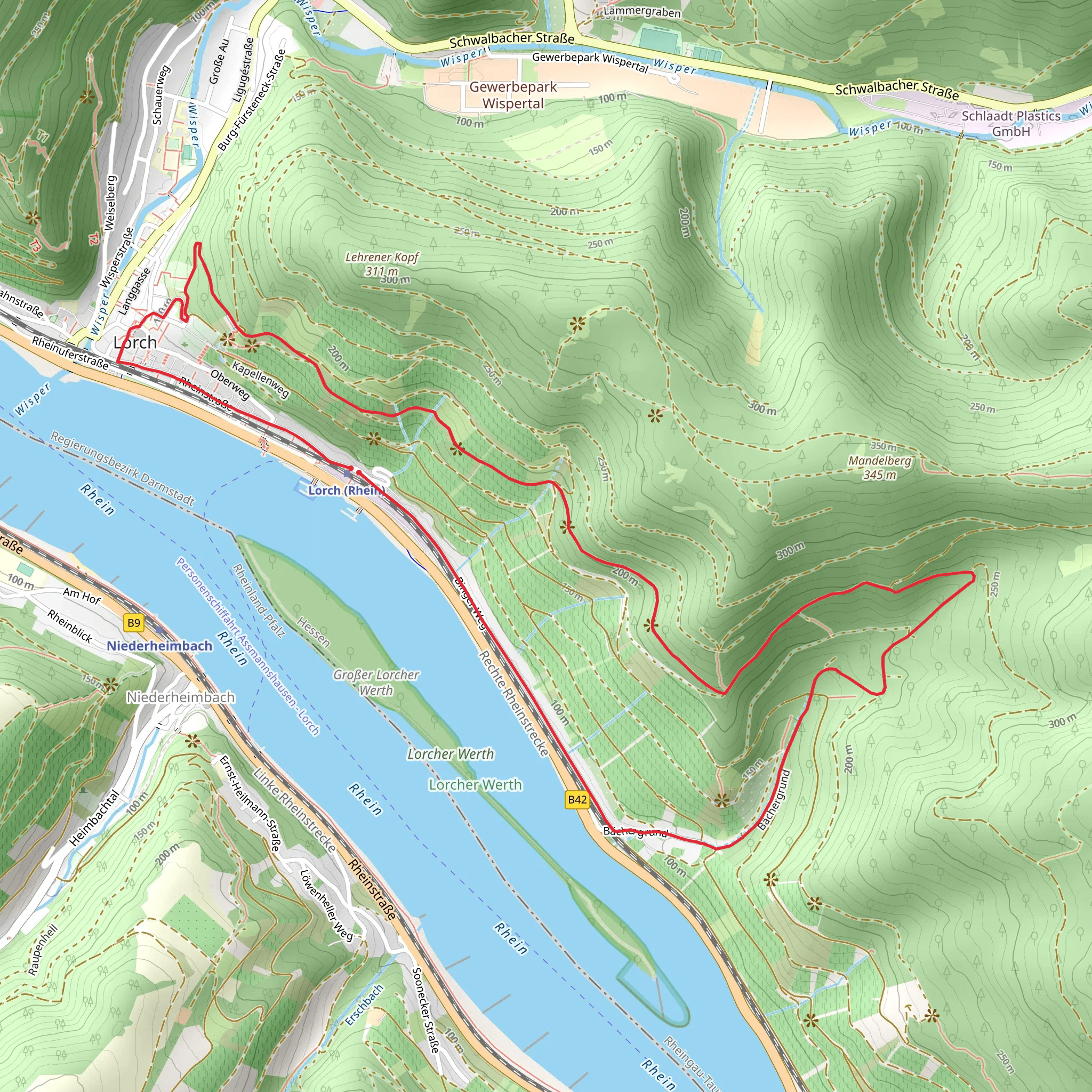 Rundwanderweg Lorch 7 mobile static map