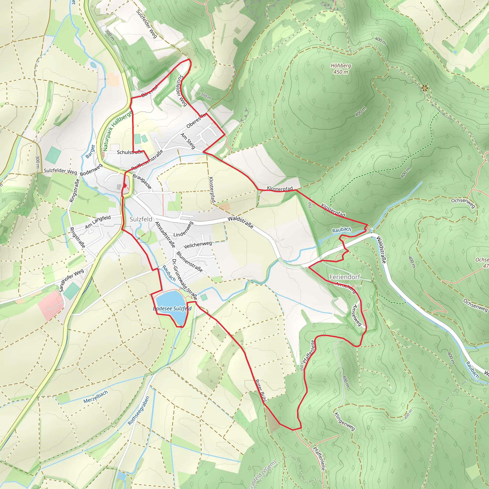 Badesee Sulzfeld via Biergartenwanderweg mobile static map