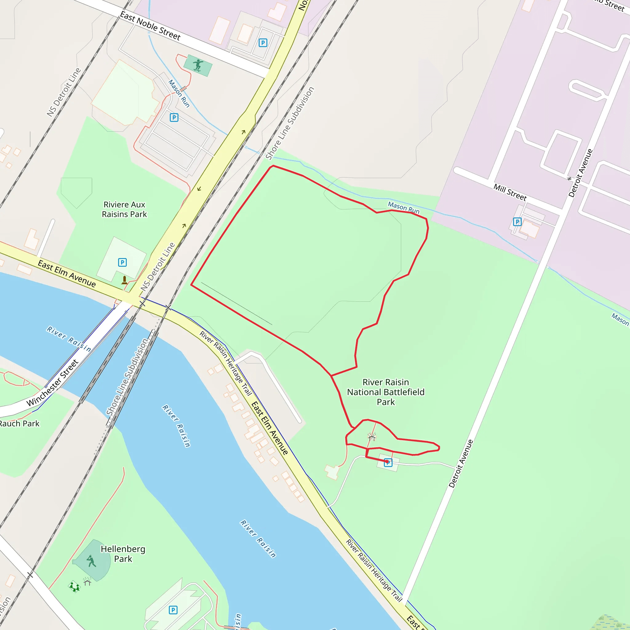 River Raisin National Battlefield Park Loop mobile static map