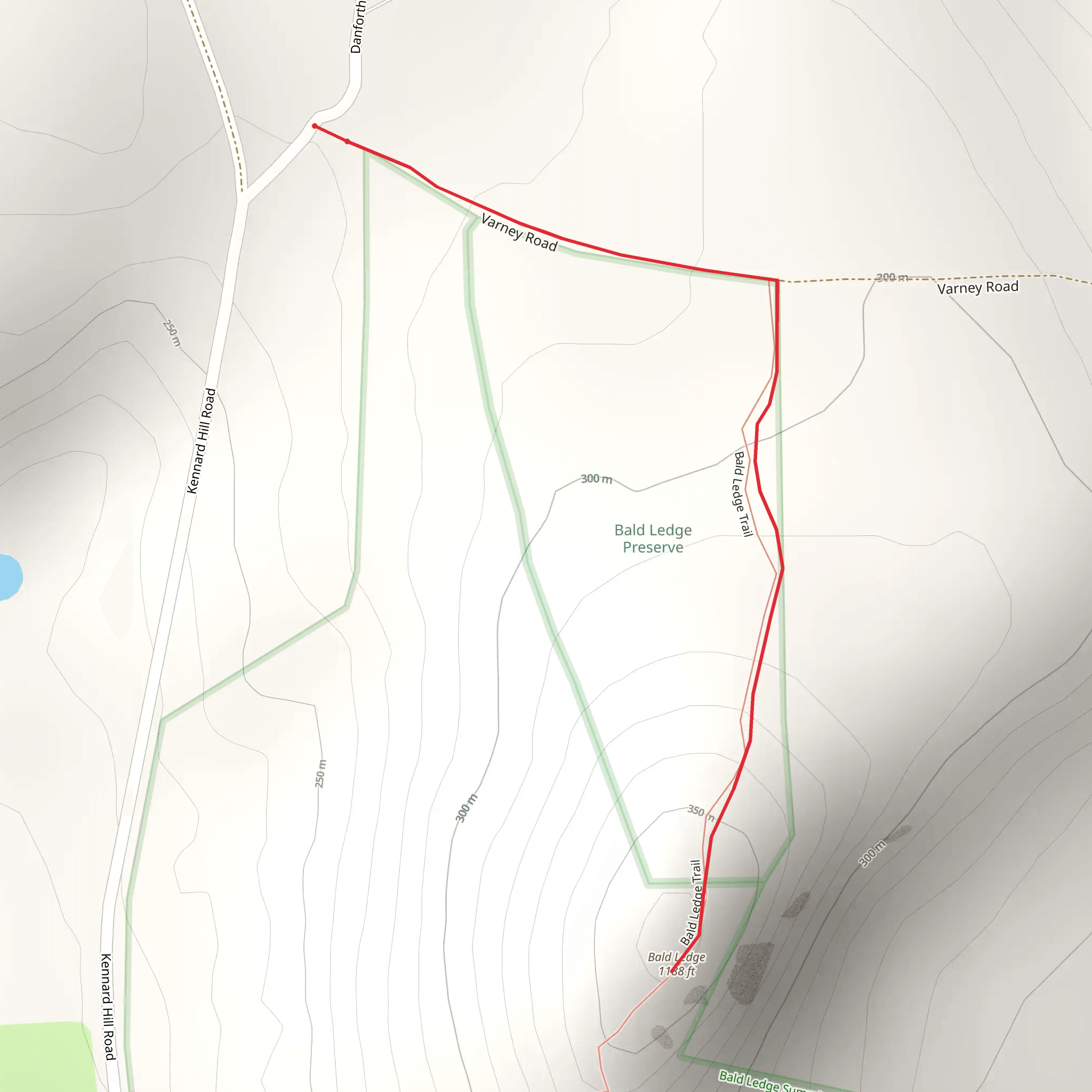 Bald Ledge from Varney Road mobile static map