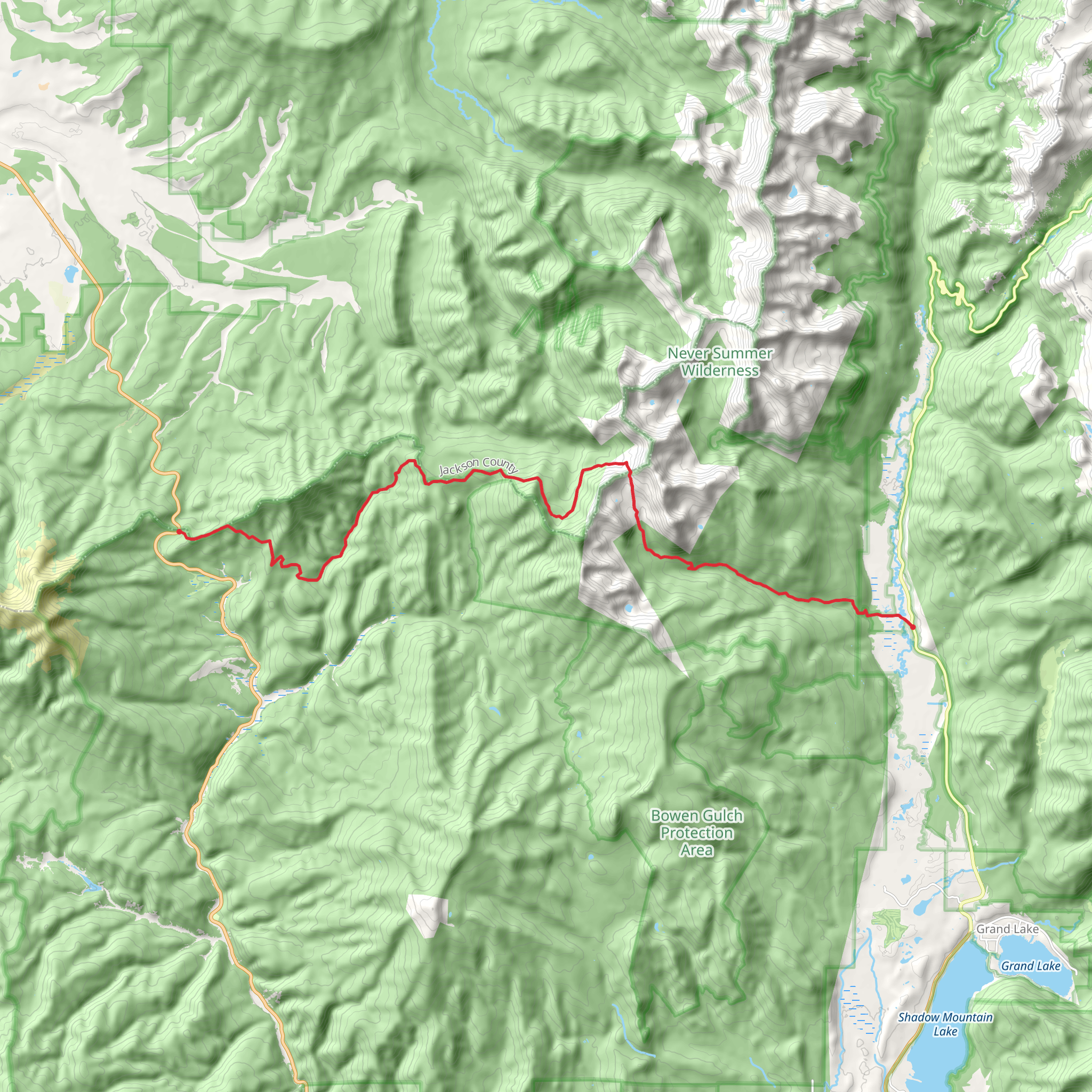 Bowen Gulch to Willow Creek Pass via CDT mobile static map
