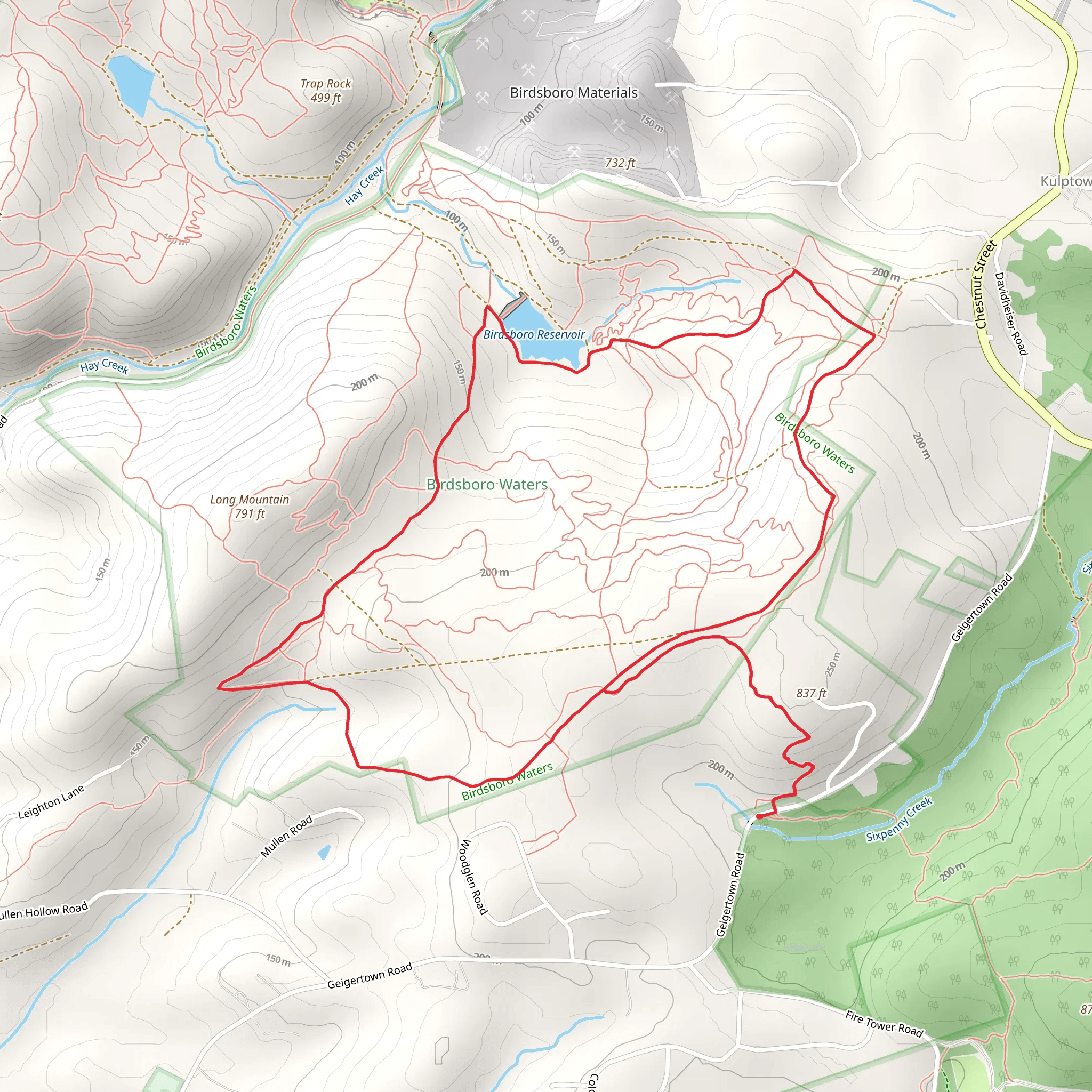 Birdsboro Reservoir Loop mobile static map