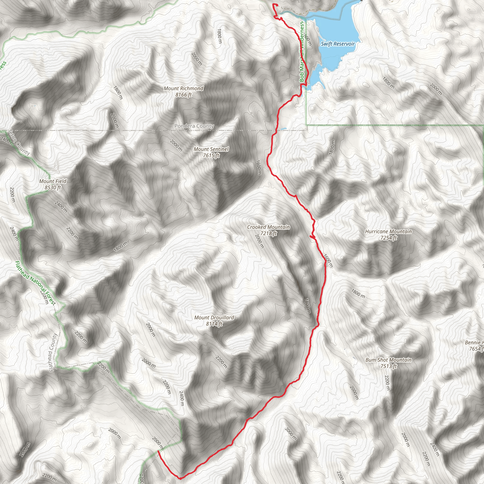 South Birch Creek Trail mobile static map